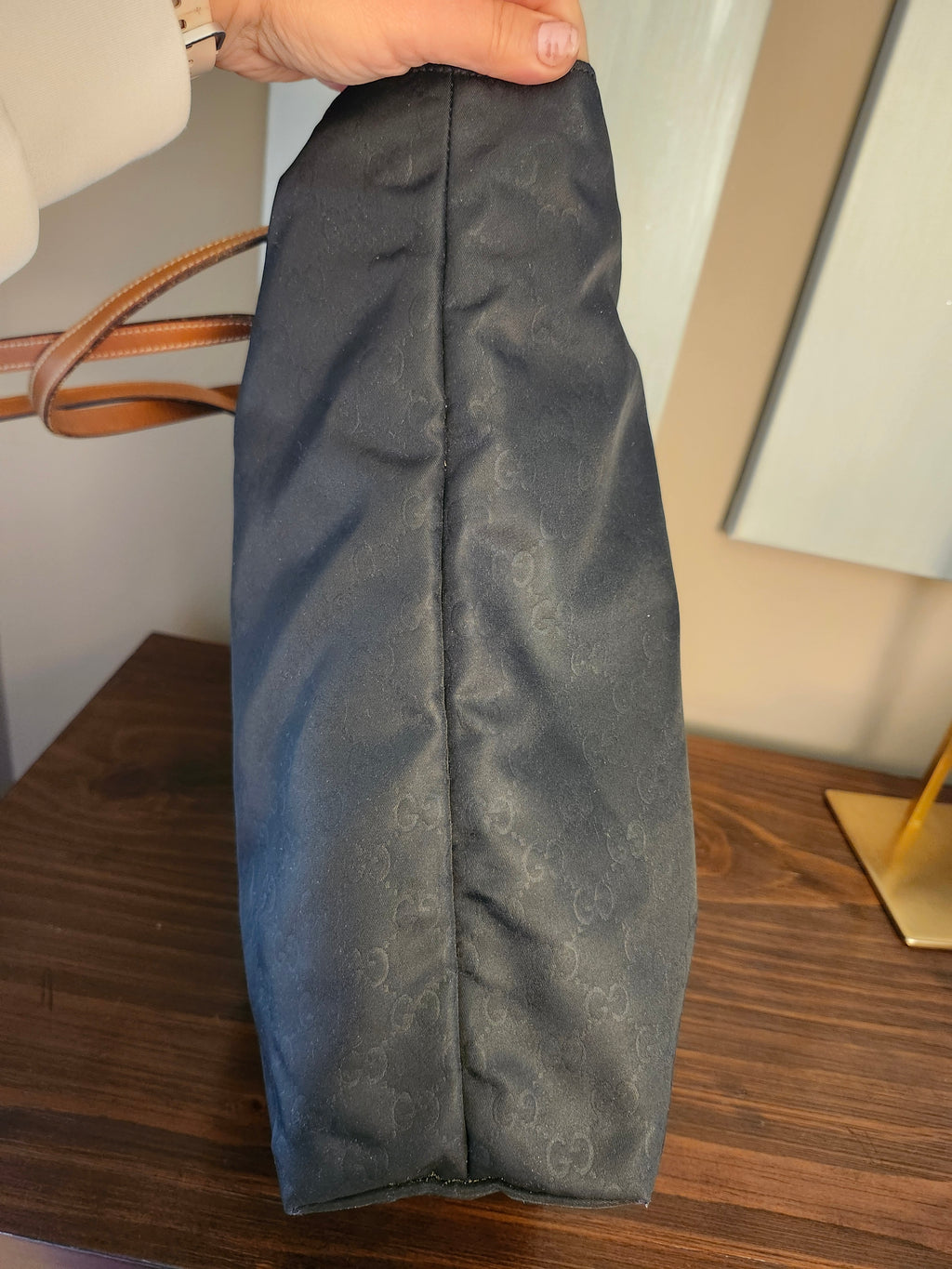 Gucci Guccissima GG Monogram Print Canvas Tote in Black