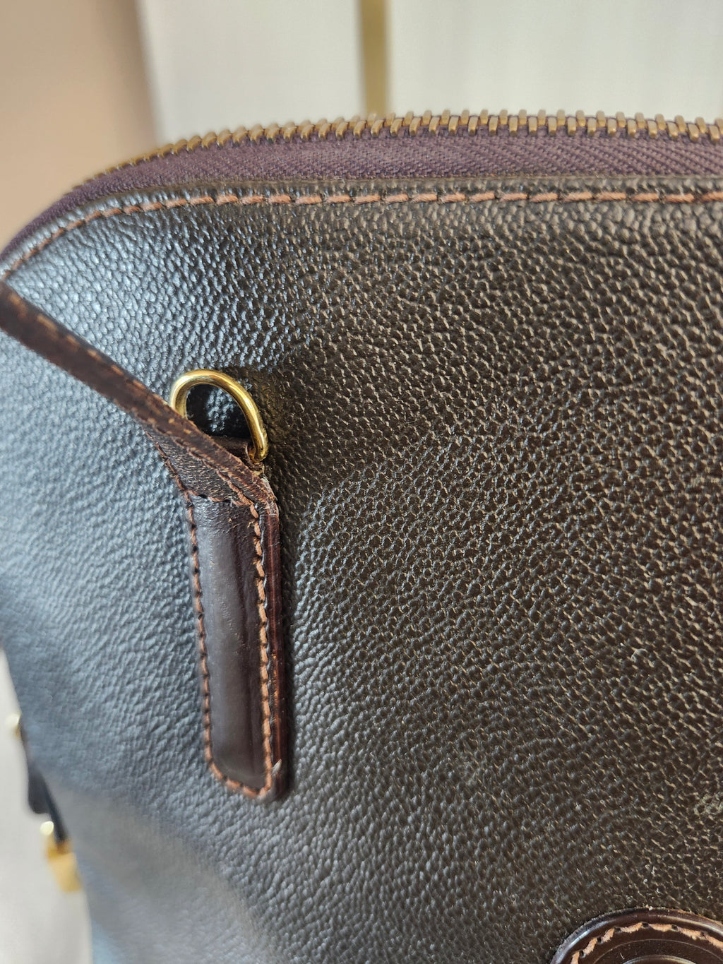 Trussardi Vintage Two Way Brown Leather Women's Bag With Pochette And Dustbag