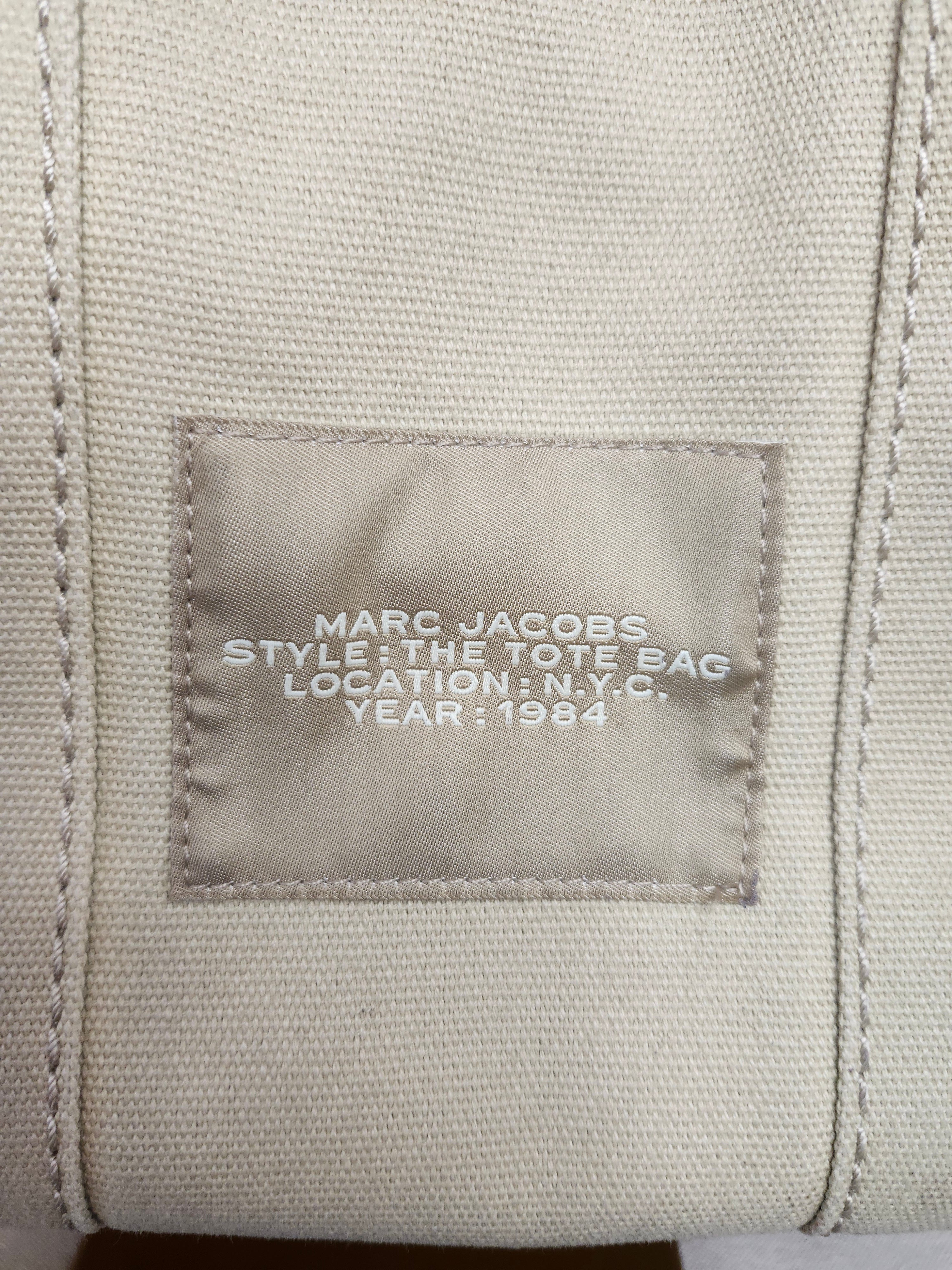 Marc Jacob's The Tote Bag Canvas Tote in Beige Canvas with Black Strap