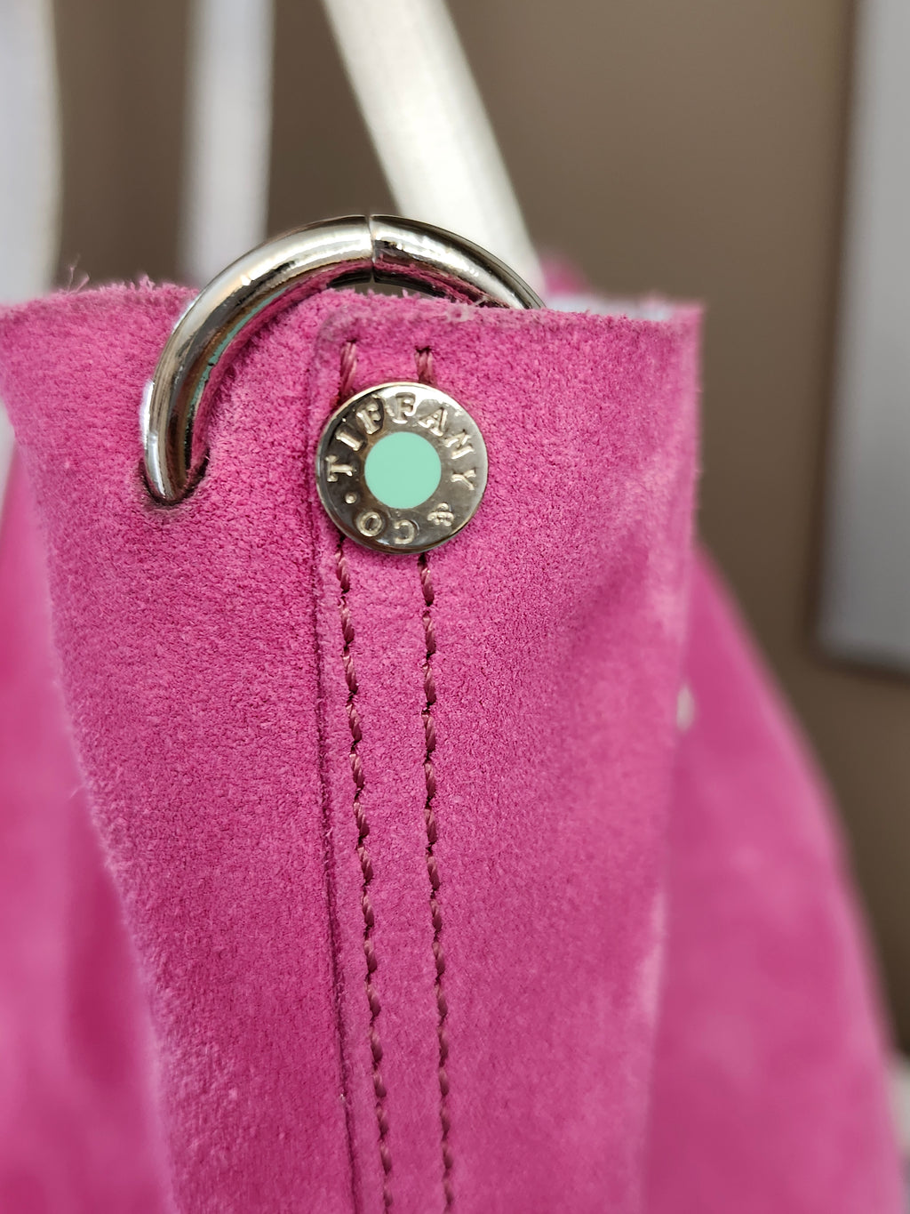 Tiffany & Co. Reversible Tote Bag in Pink Suede and Silver