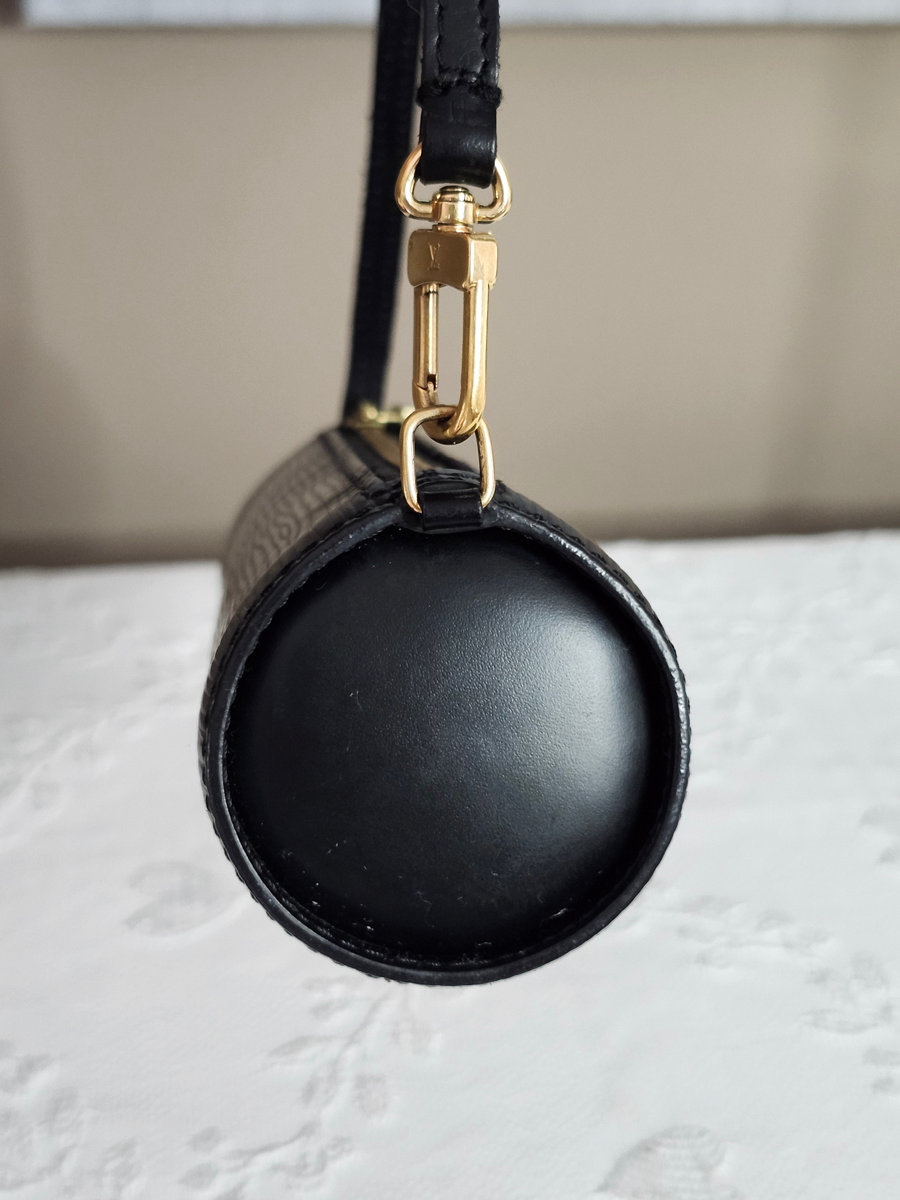 Louis Vuitton Epi Mini Papillion  Pochette in Black with Brass Hardware