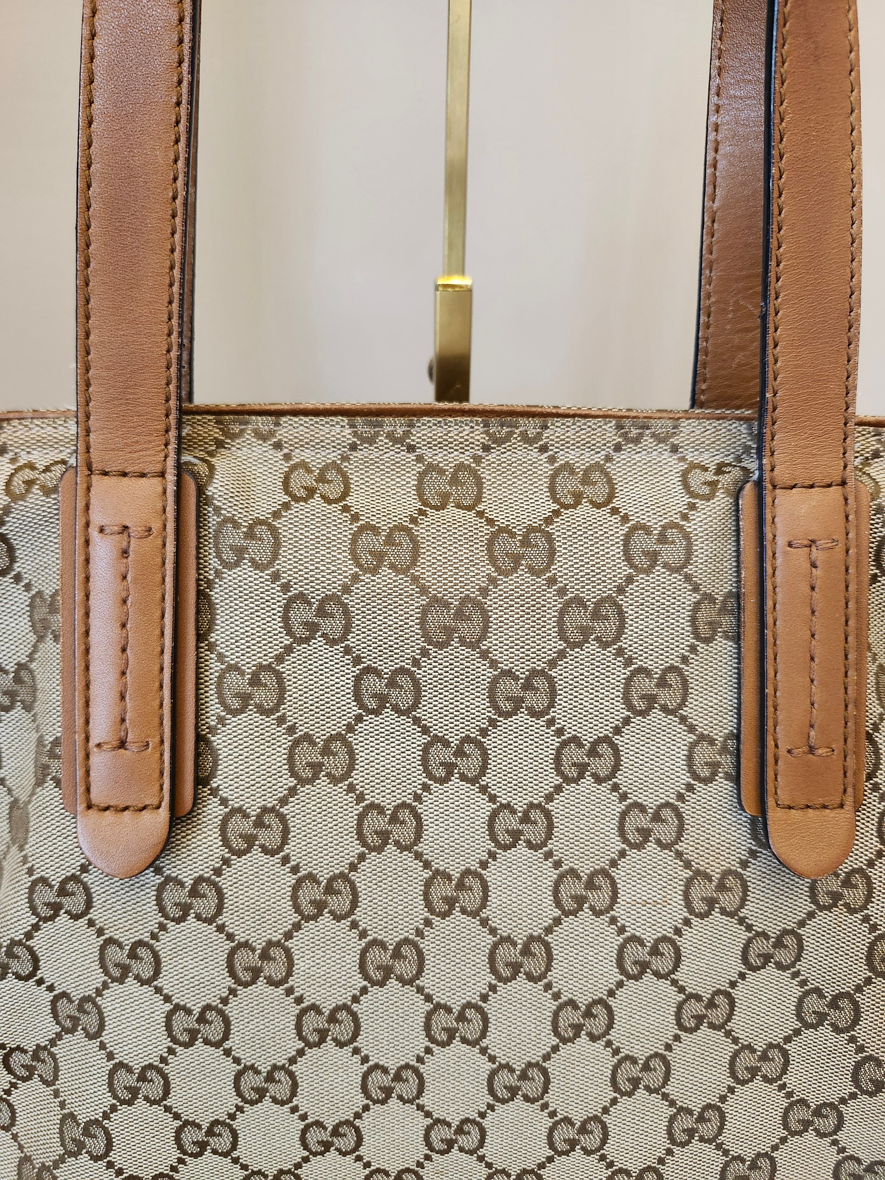 Gucci GG Canvas Sherry Line Shoppers Tote Bag