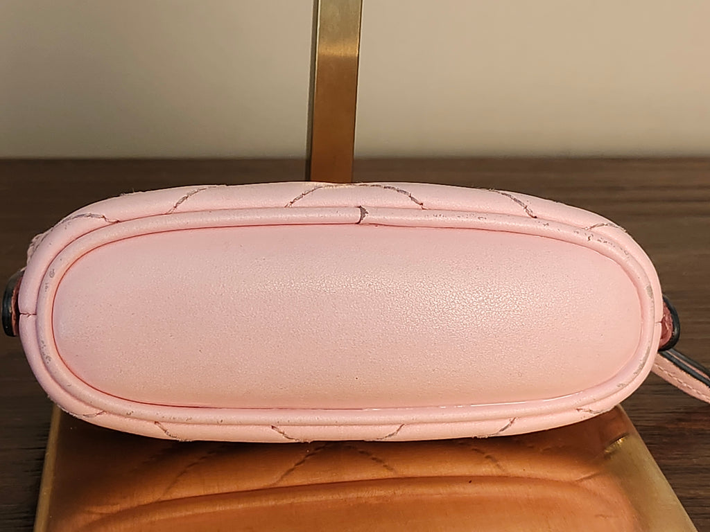 Gucci Calfskin Quilted Matelasse Marmont GG Marmont Key Pouch in Wild Rose