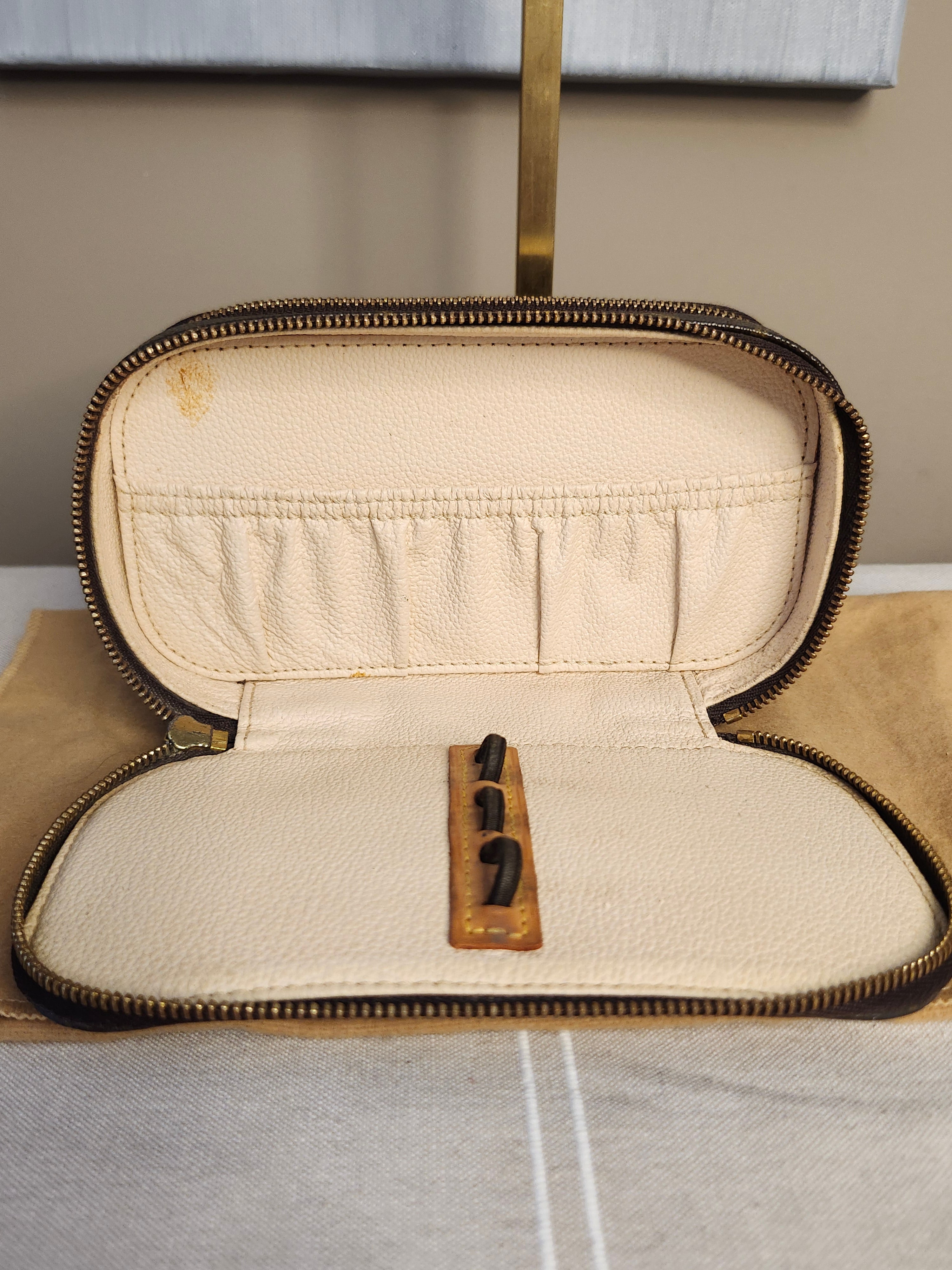 Louis Vuitton Monogram Trousse Blush Cosmetic Pouch In Brown And Tan