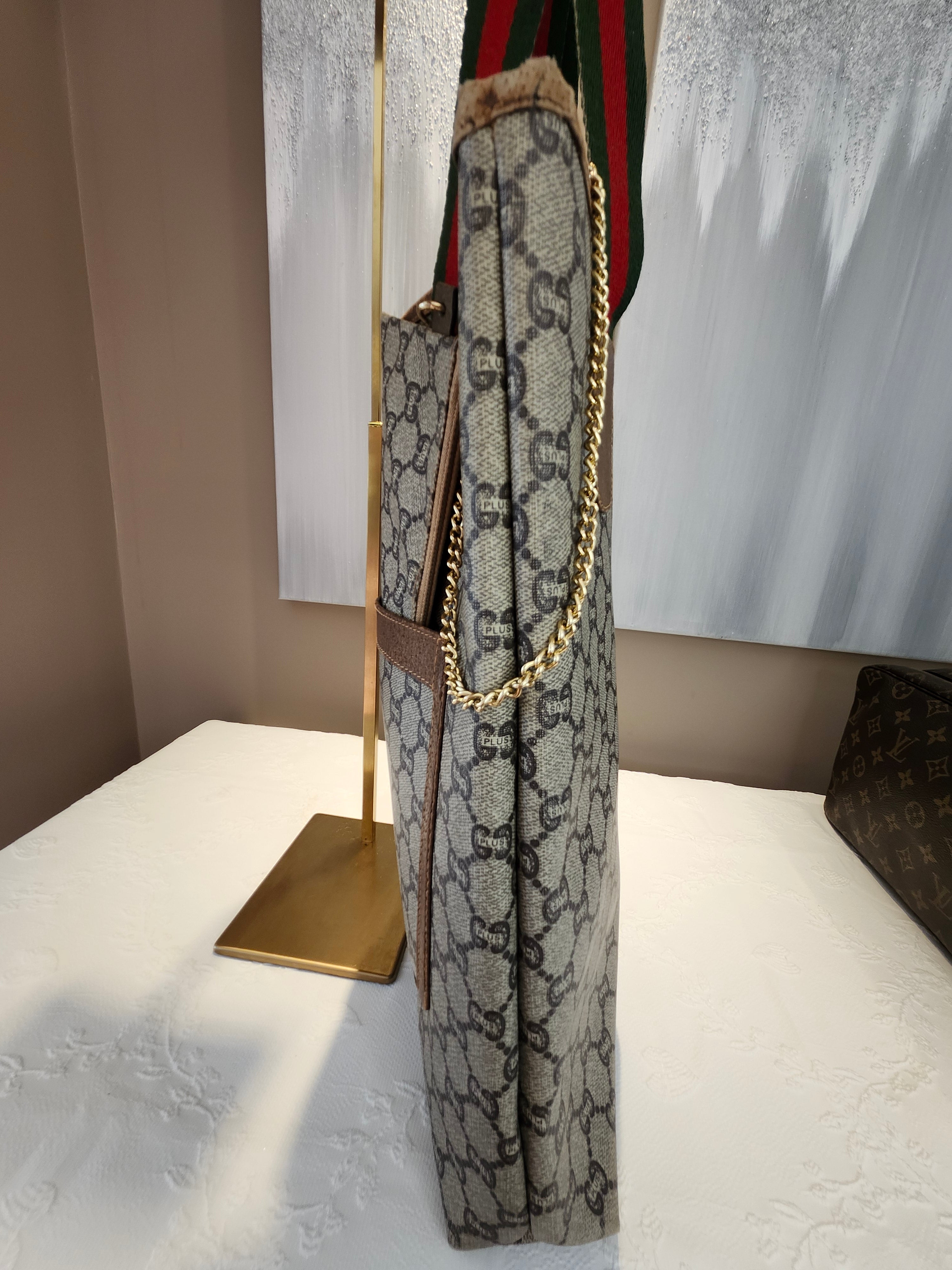 Gucci GG Plus Sherry Line Supreme Tote with Pouch Insert