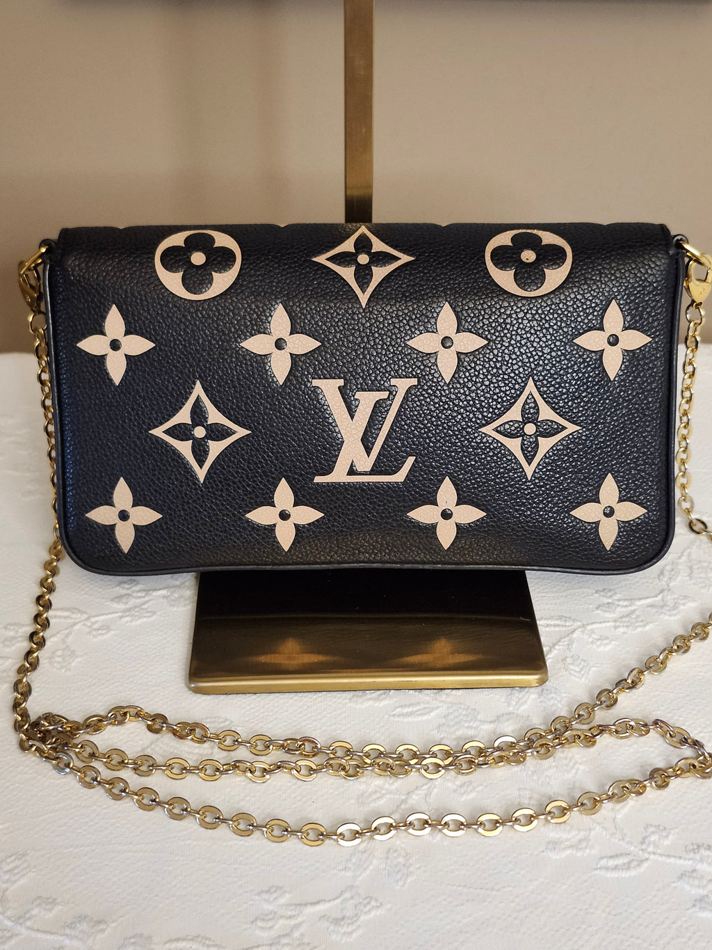 Louis Vuitton Monogram Empreinte Pochette Felicie Bag on Chain with Dustbag