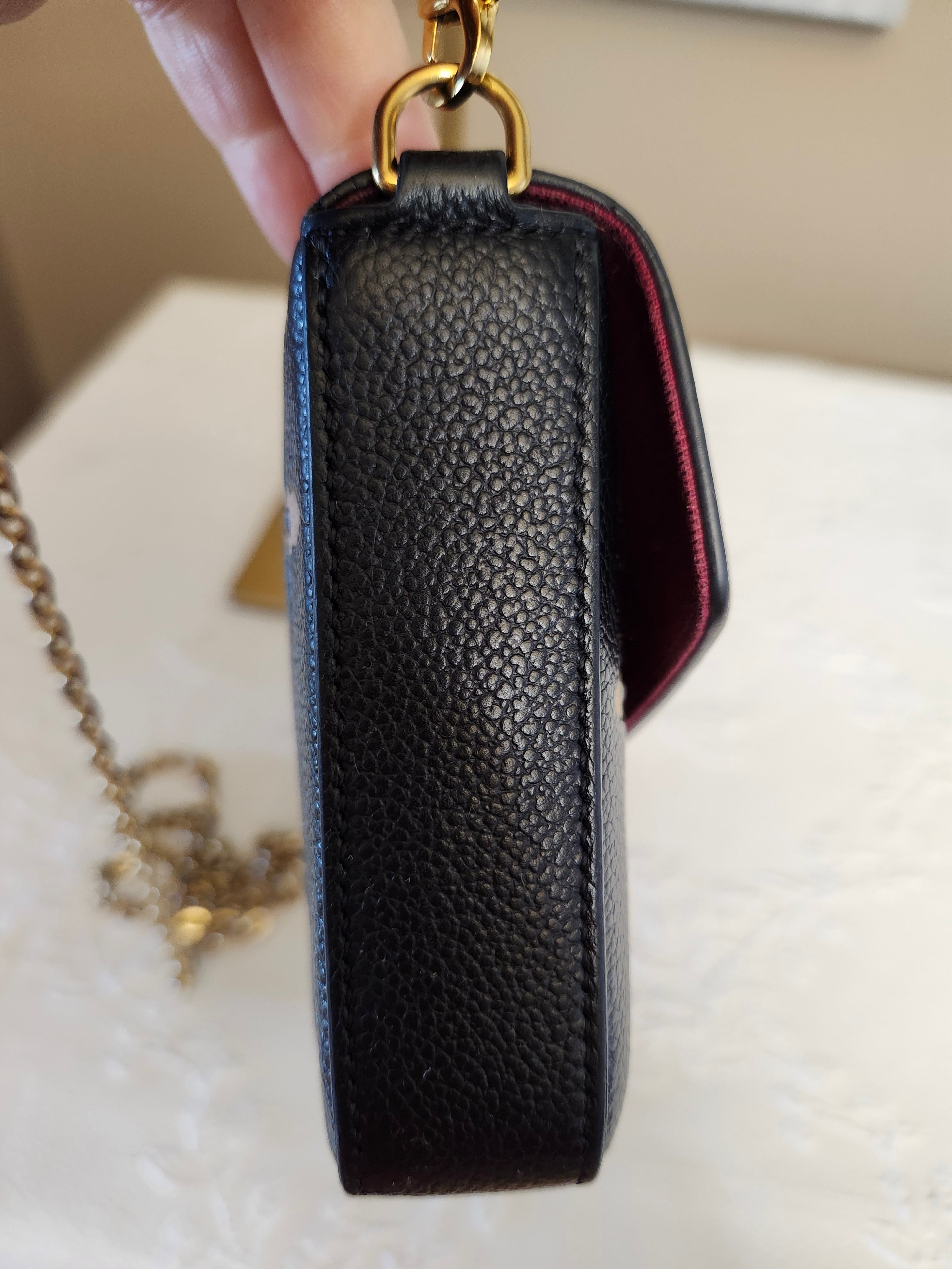 Louis Vuitton Monogram Empreinte Pochette Felicie Bag on Chain with Dustbag