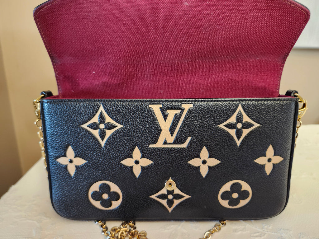 Louis Vuitton Monogram Empreinte Pochette Felicie Bag on Chain with Dustbag