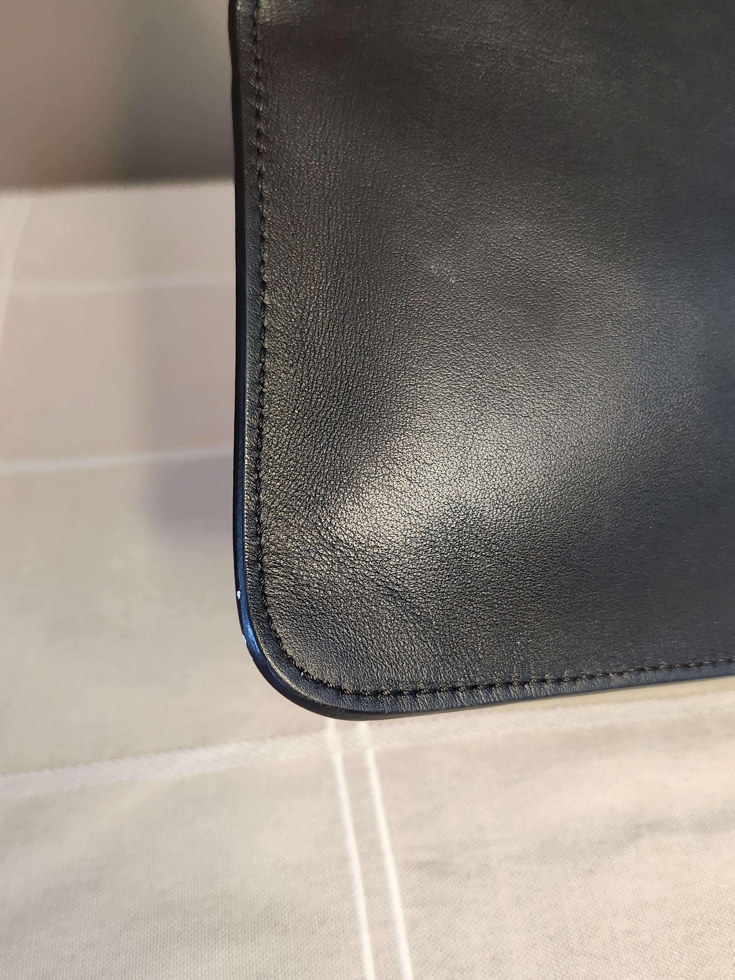 Fendi Black Leather Monster Clutch with Gold Accents