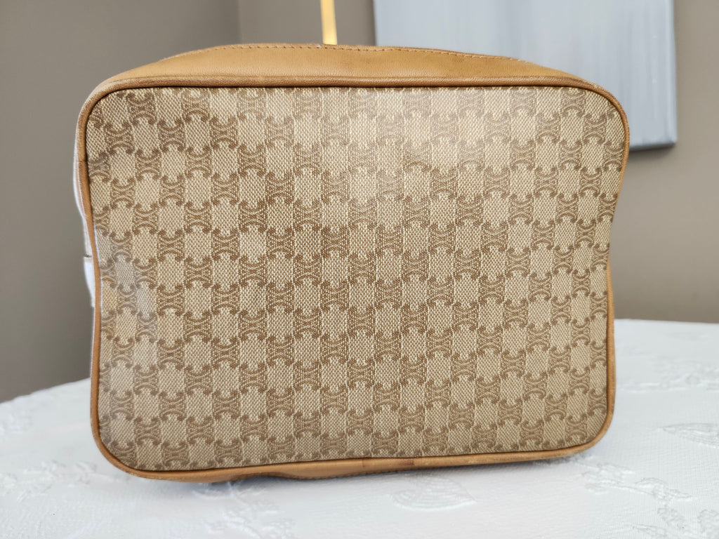 Celine Macadam Vintage Bucket Bag in Beige