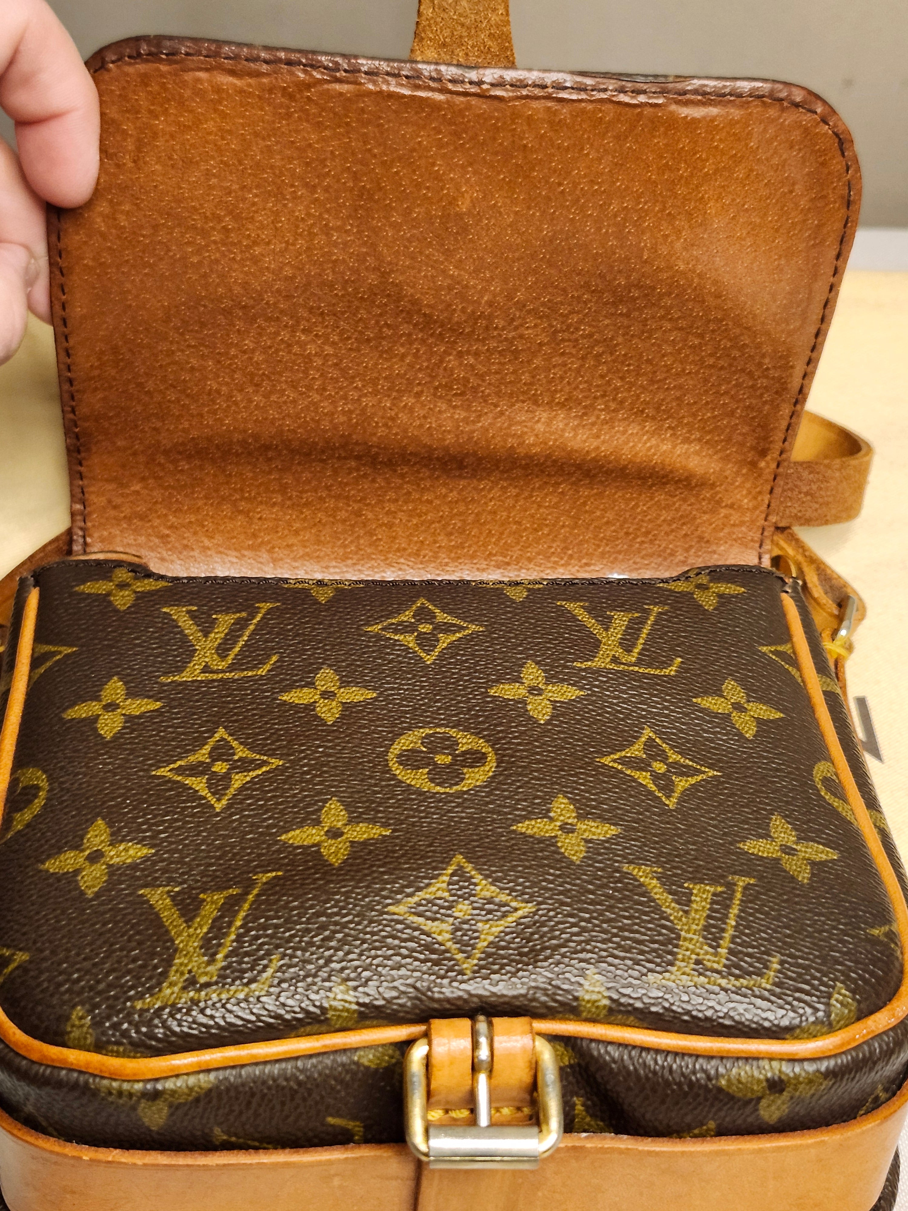 Louis Vuitton Cartouchiere PM Mini Brown and Tan Monogram Adjustable Crossbody Bag