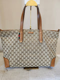 Gucci GG Canvas Sherry Line Shoppers Tote Bag