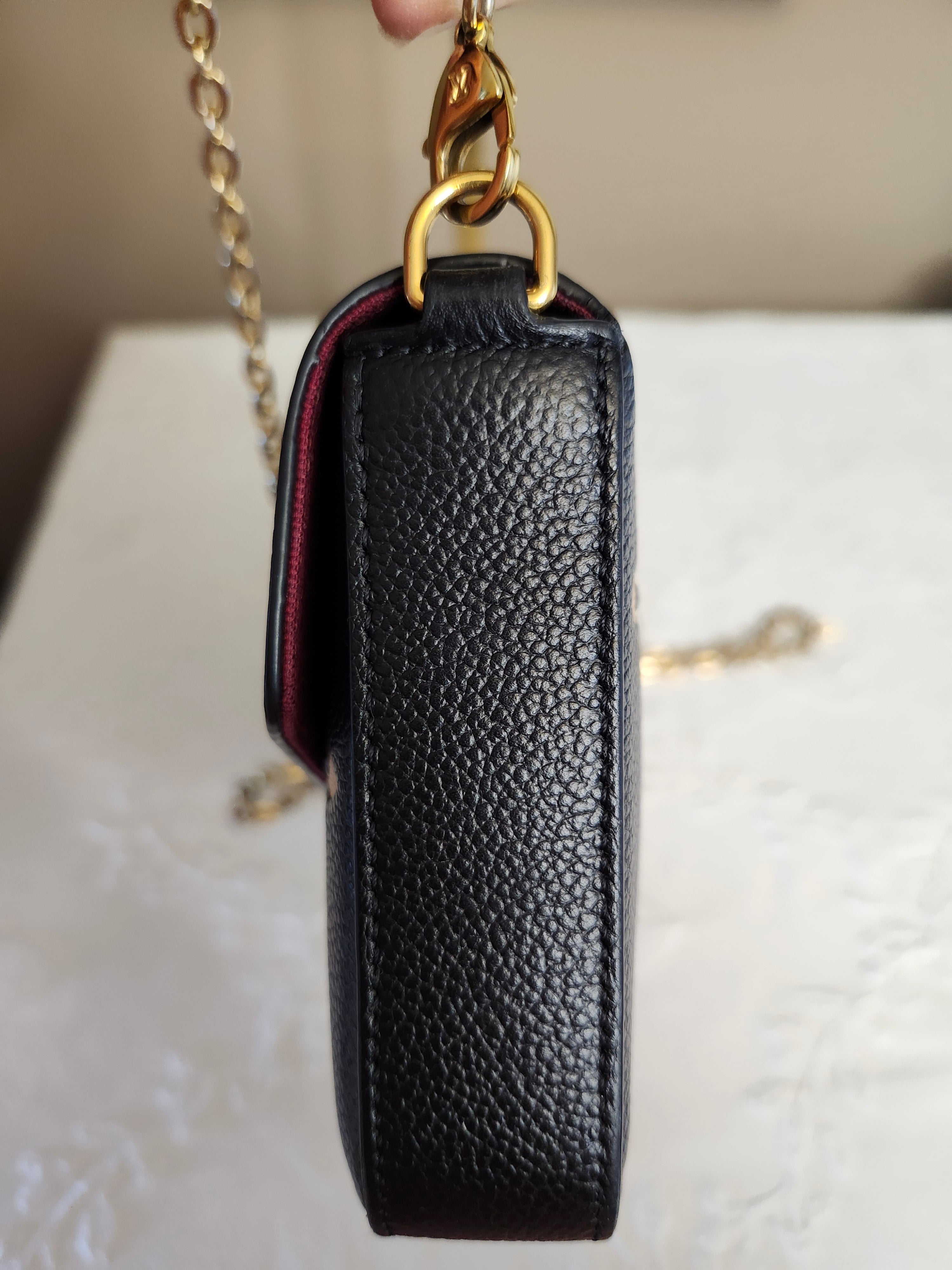 Louis Vuitton Monogram Empreinte Pochette Felicie Bag on Chain with Dustbag