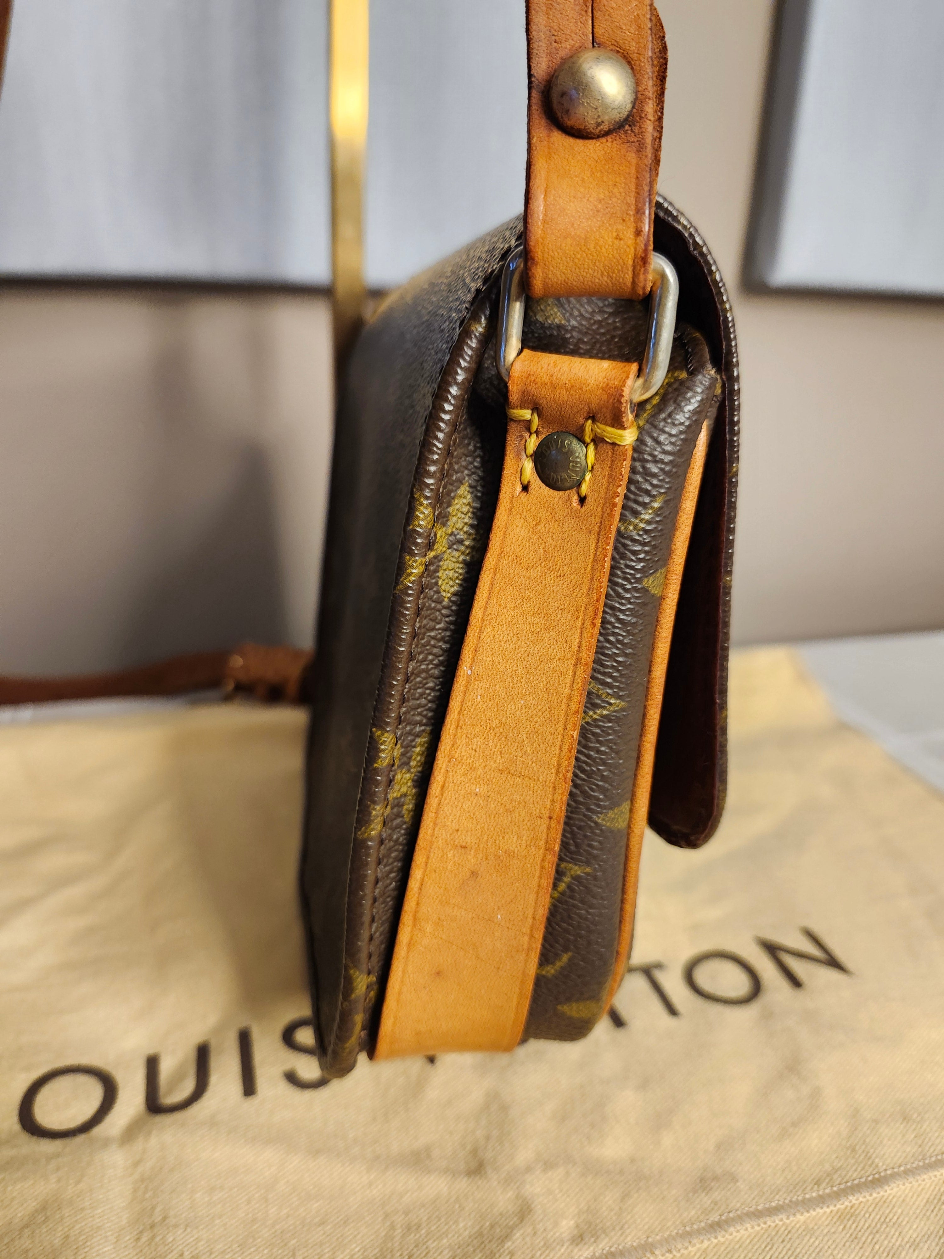 Louis Vuitton Cartouchiere PM Mini Brown and Tan Monogram Adjustable Crossbody Bag