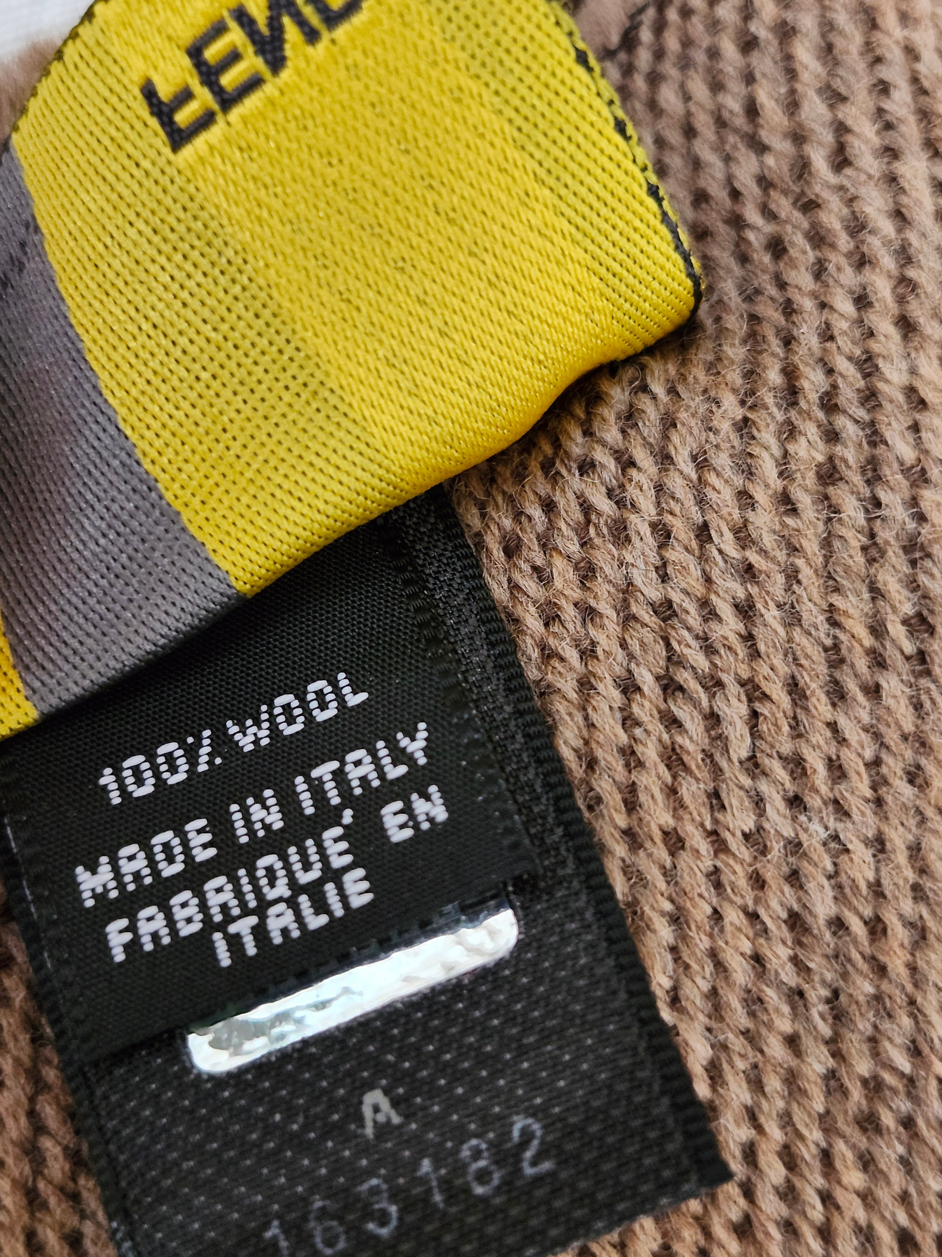 Fendi FF Zucca Brown and Tan Wool Scarf