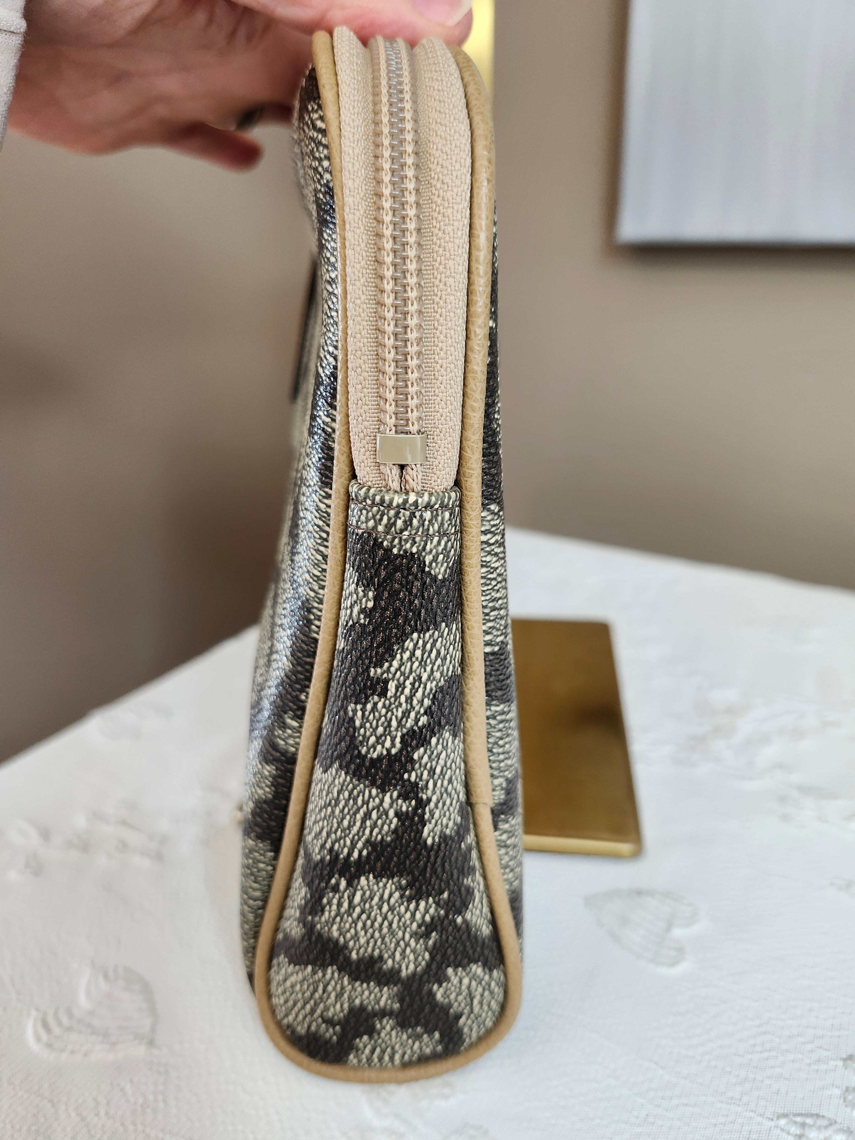 Yves Saint Laurent Giraffe Print Clutch Cosmetic Travel Bag