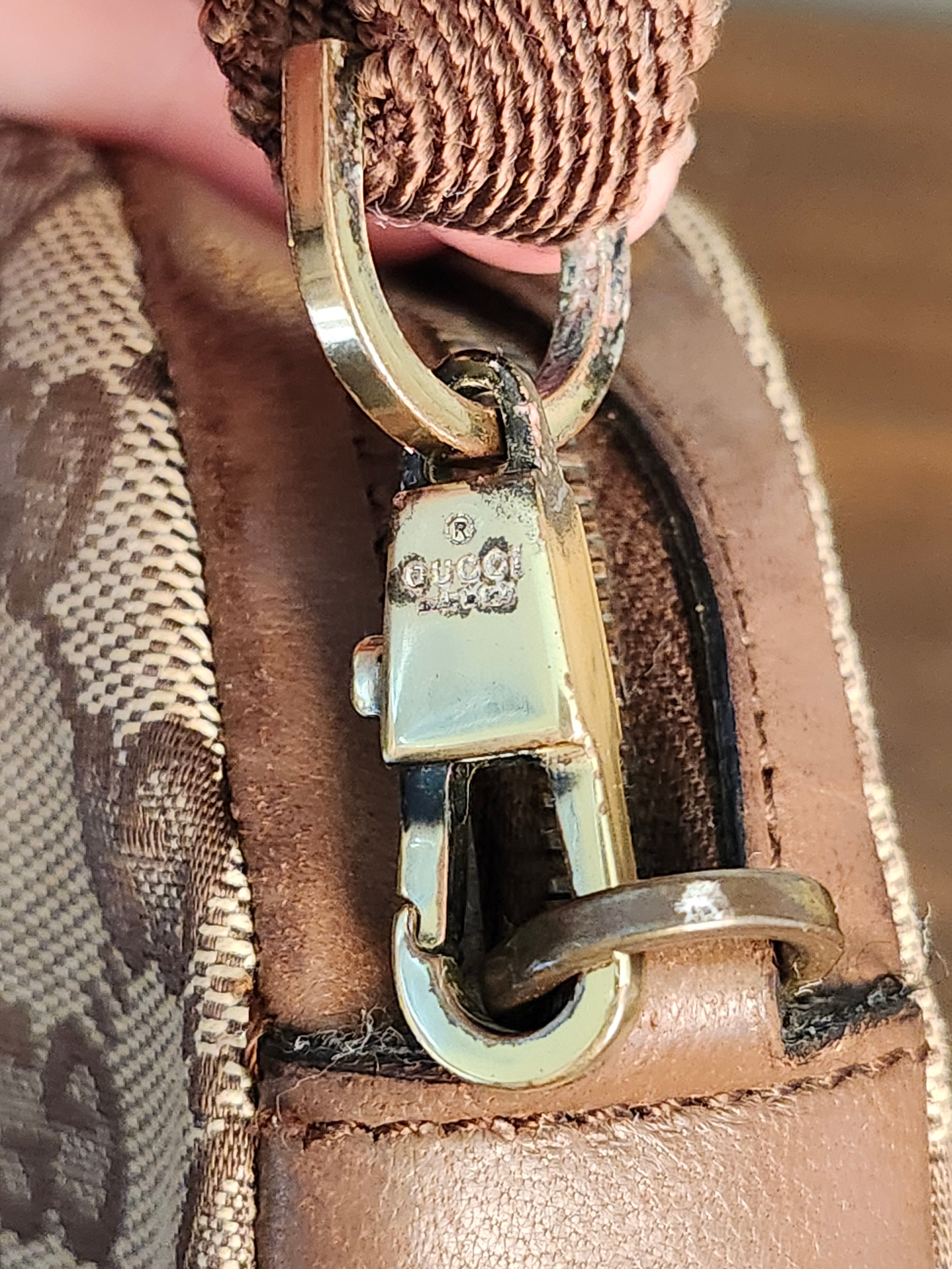 Gucci Bree Beige and Brown GG Canvas and Leather Round Circle Crossbody Bag