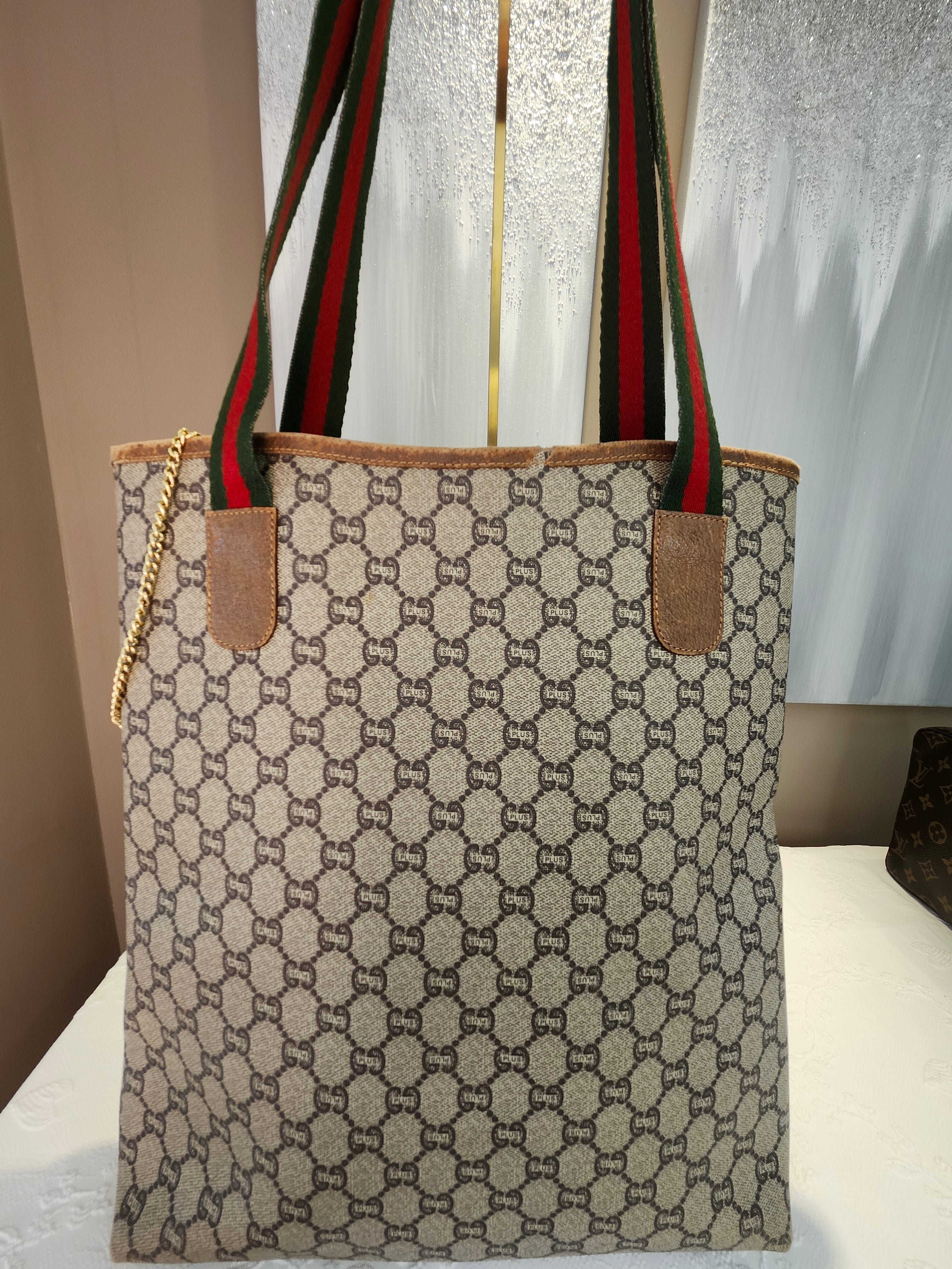 Gucci GG Plus Sherry Line Supreme Tote with Pouch Insert