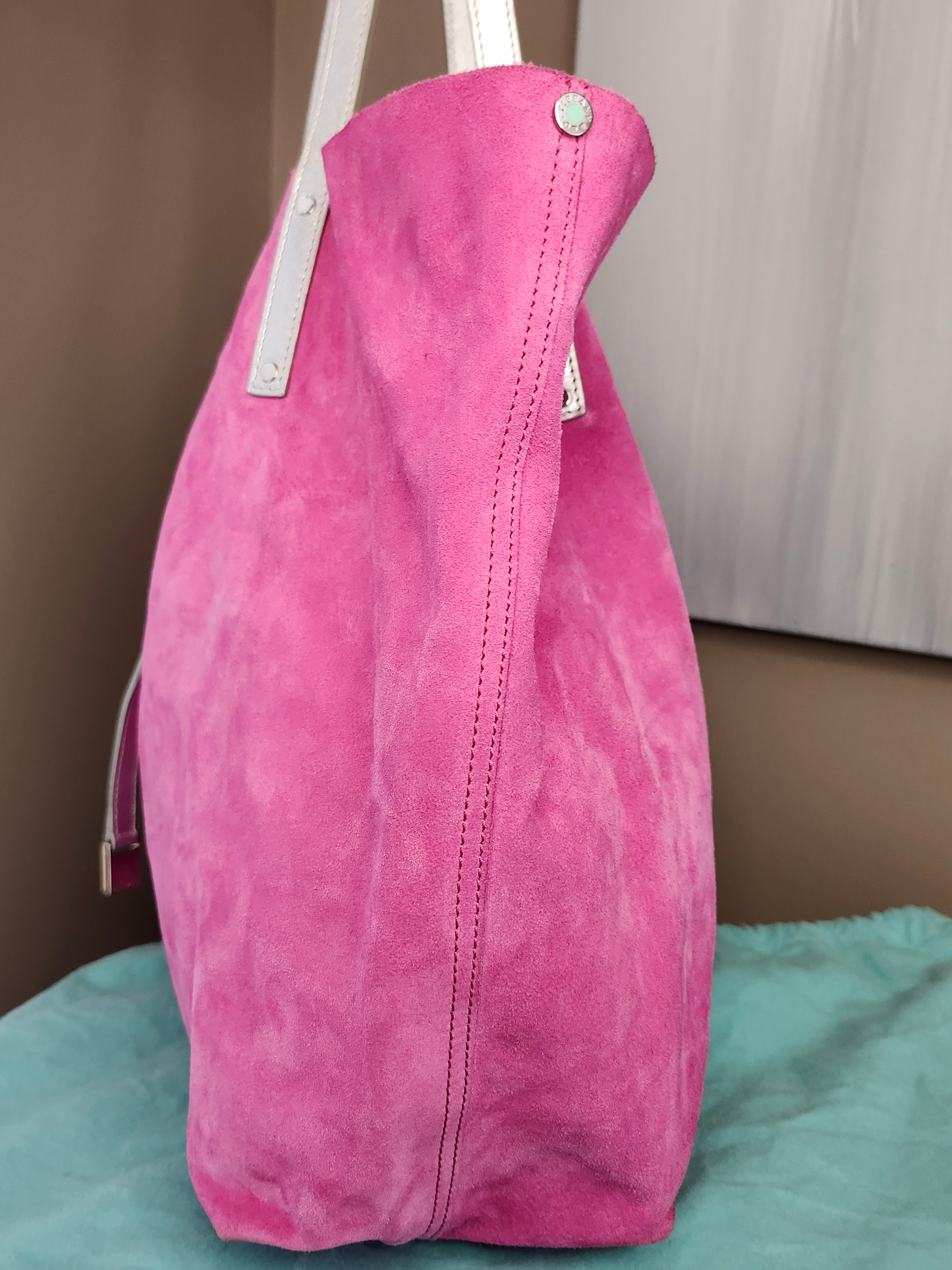 Tiffany & Co. Reversible Tote Bag in Pink Suede and Silver