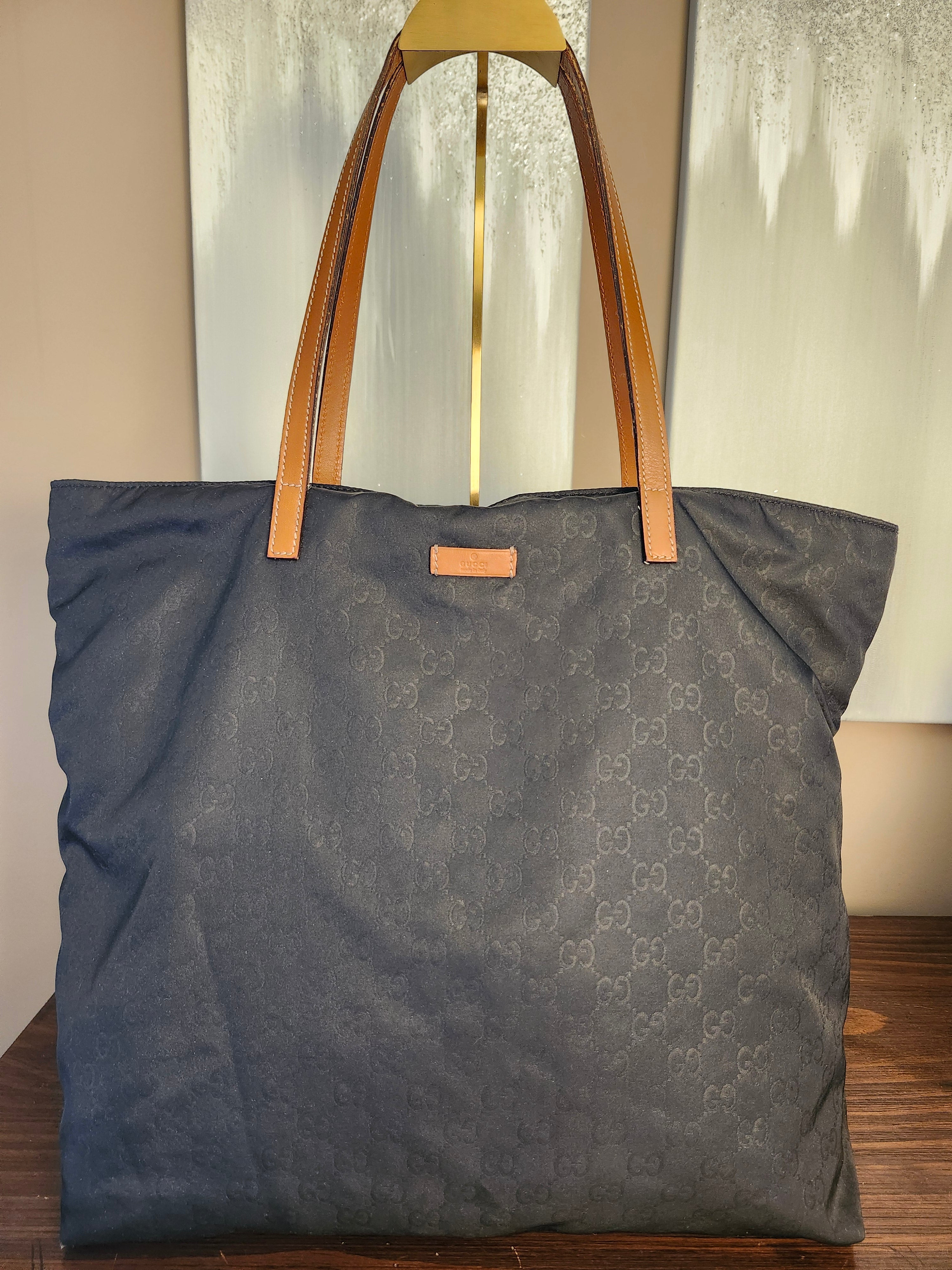 Gucci Guccissima GG Monogram Print Canvas Tote in Black