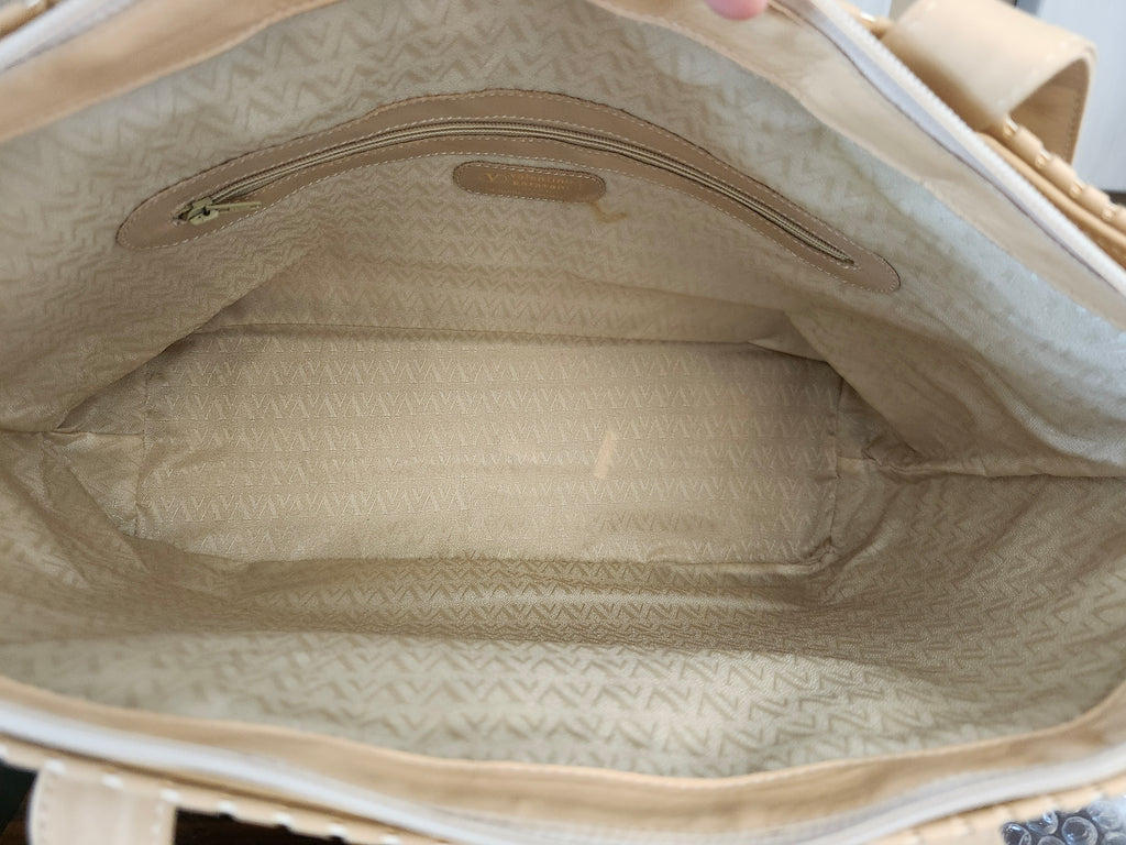 Valentino Garavani Calfskin Leather Tote in Beige