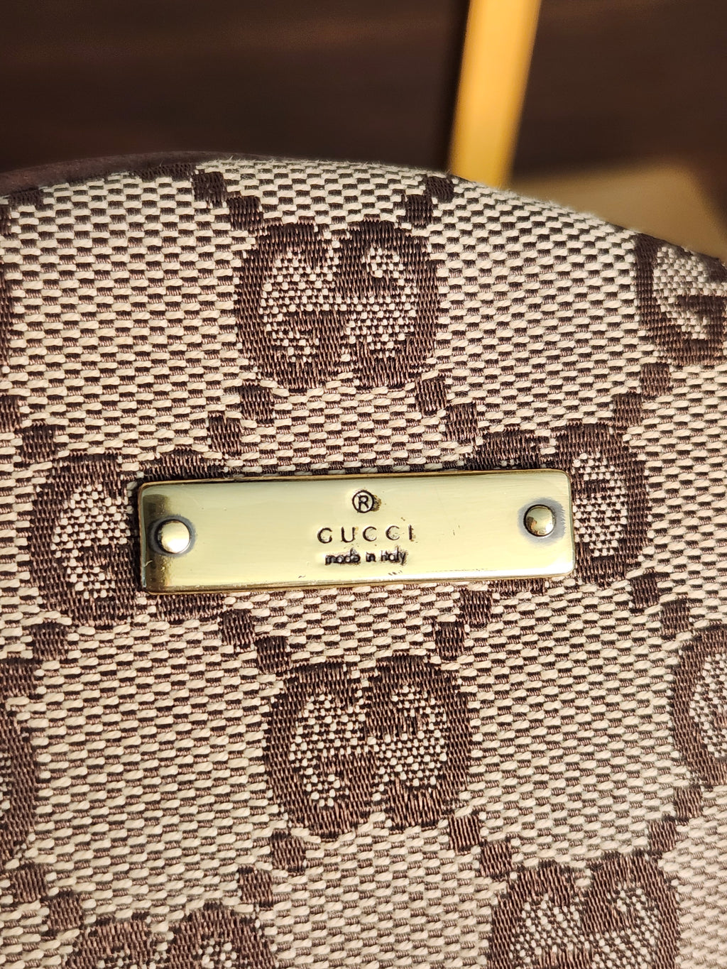 Gucci Bree Beige and Brown GG Canvas and Leather Round Circle Crossbody Bag