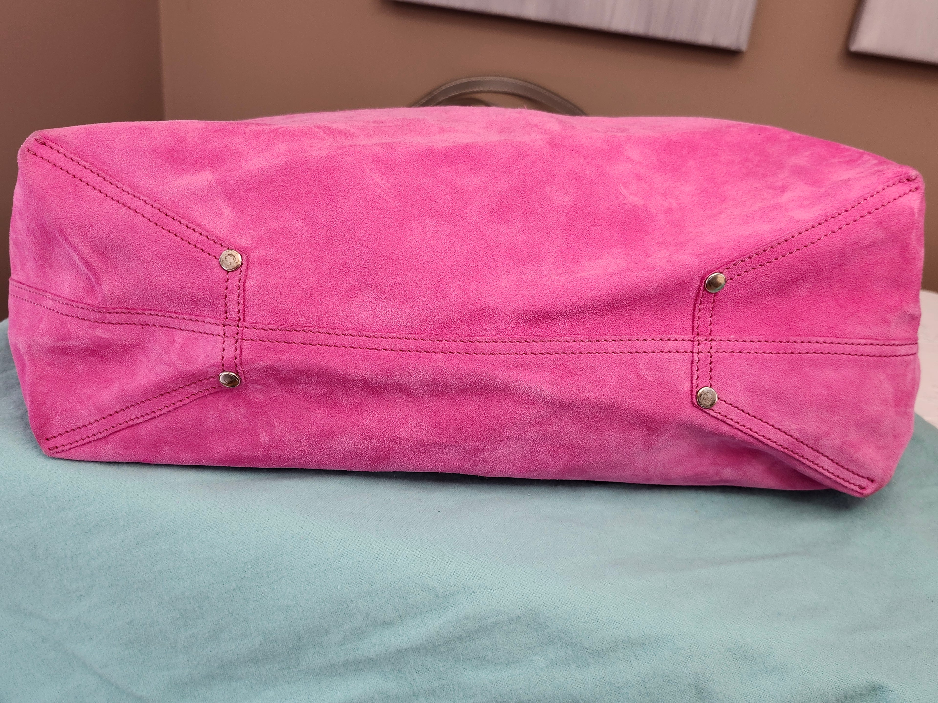 Tiffany & Co. Reversible Tote Bag in Pink Suede and Silver