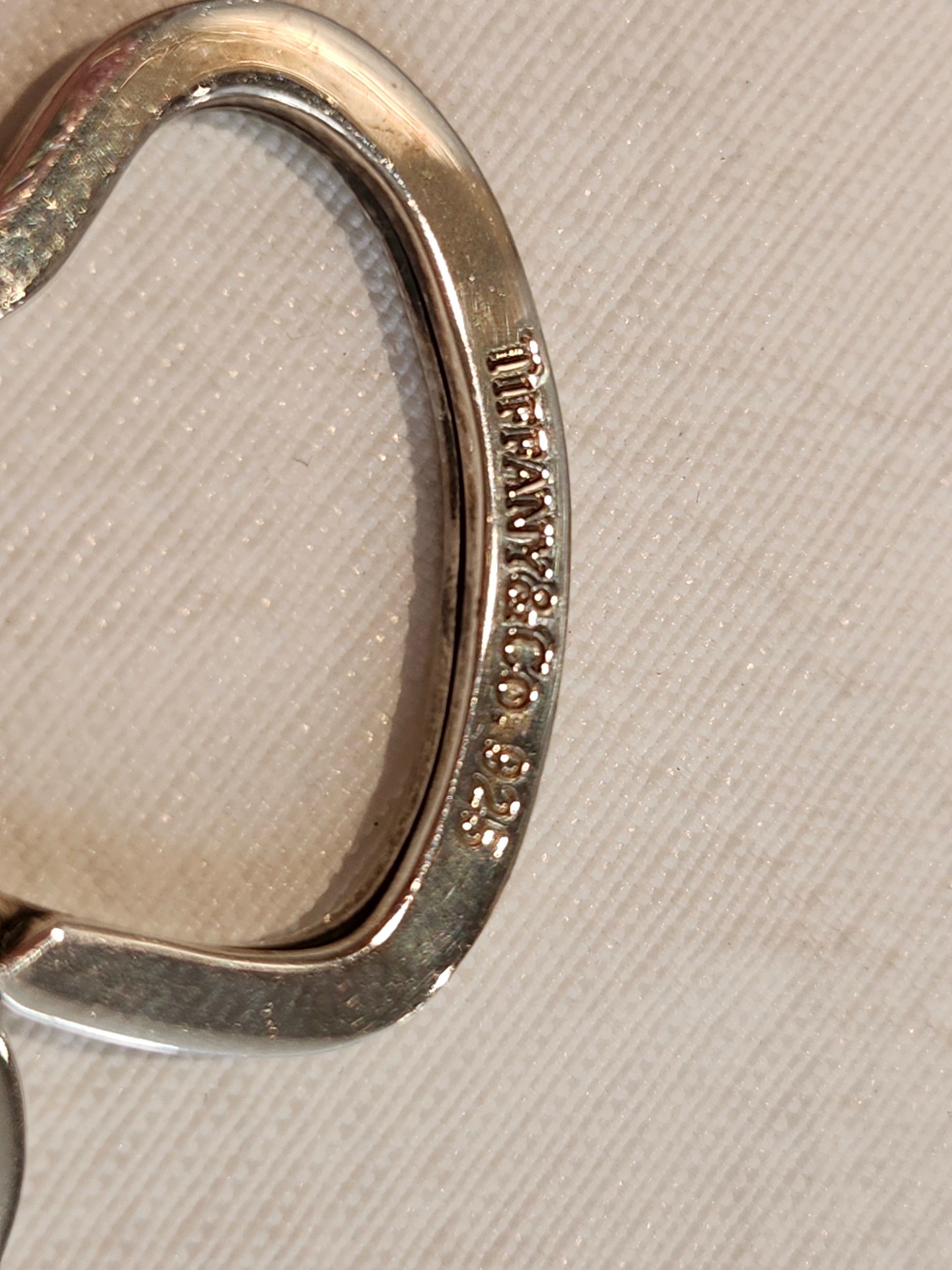 Tiffany & Co. Return to Tiffany Heart Tag Key Chain Ring 925 Sterling Silver with Pouch