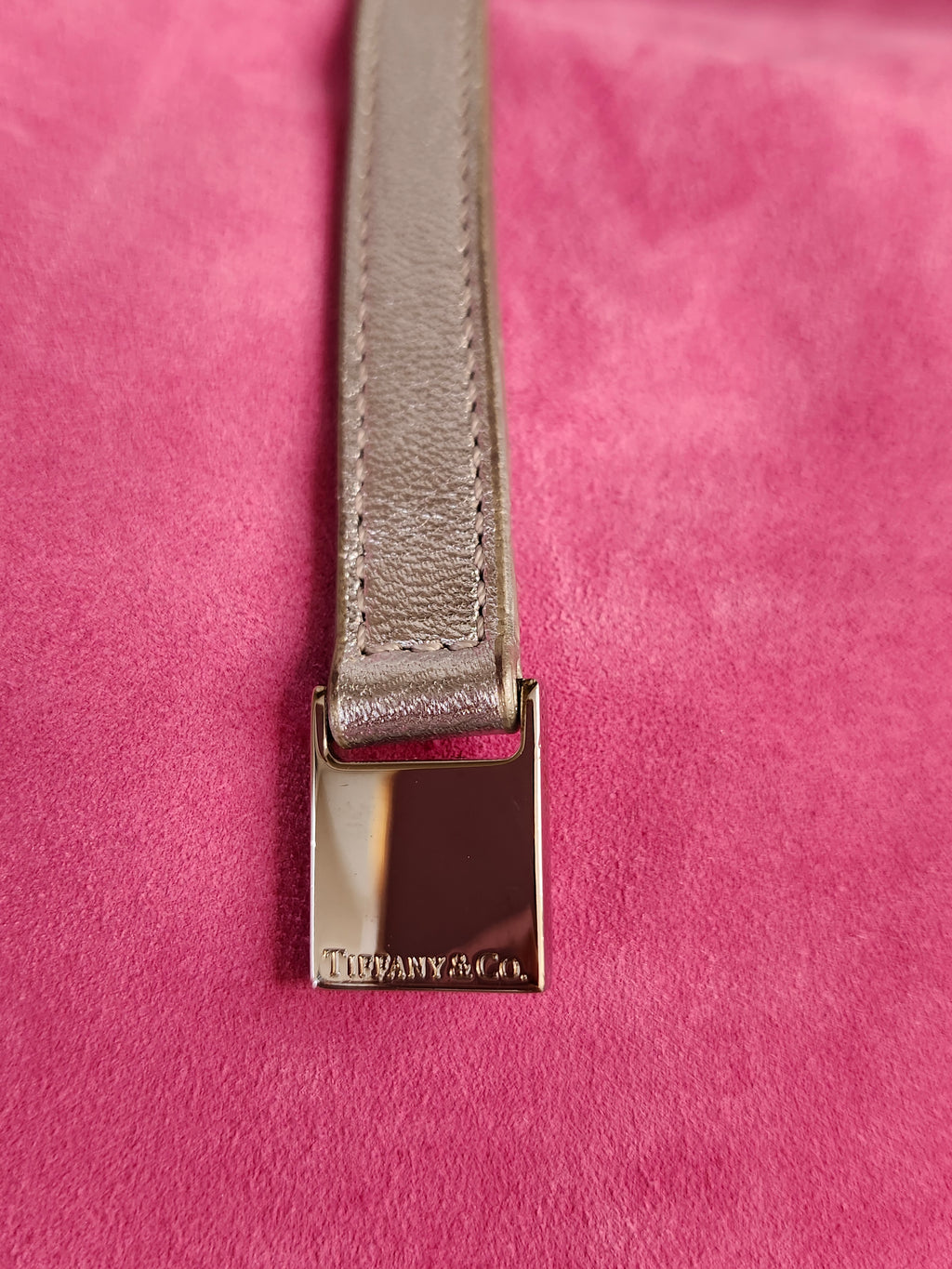 Tiffany & Co. Reversible Tote Bag in Pink Suede and Silver
