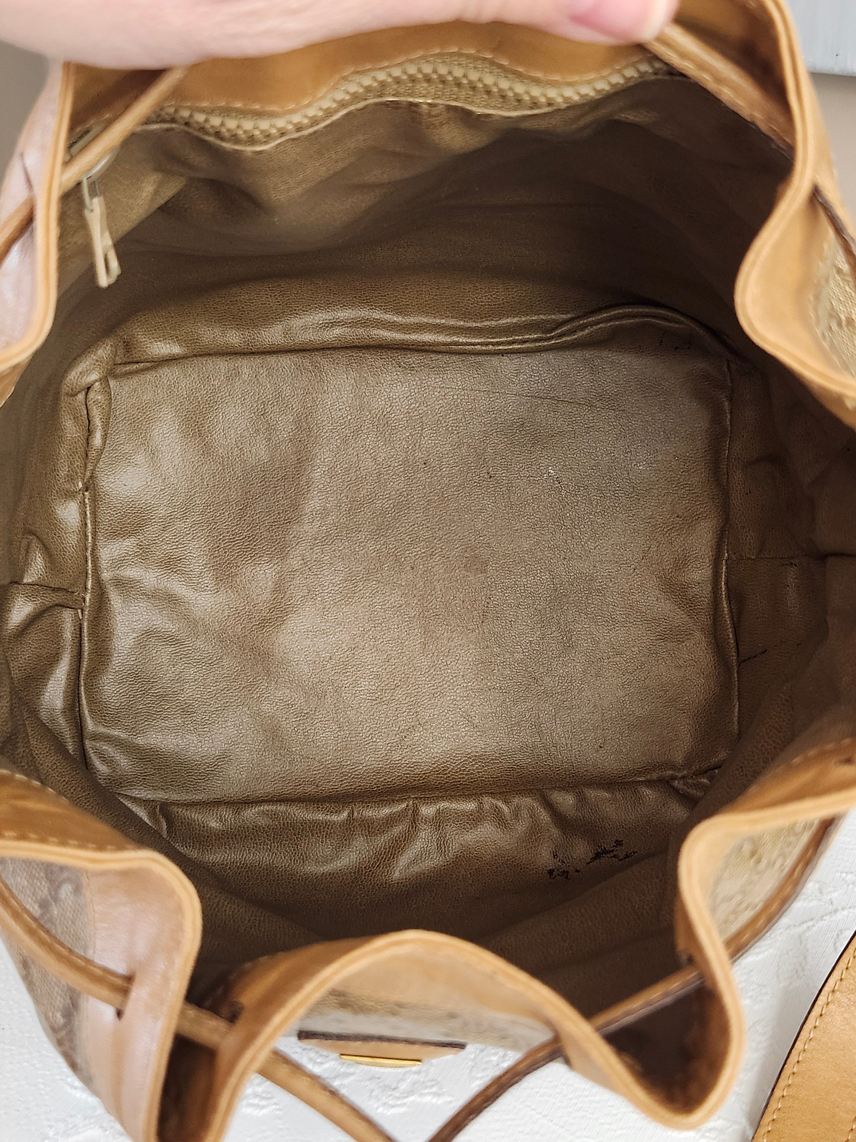 Celine Macadam Vintage Bucket Bag in Beige