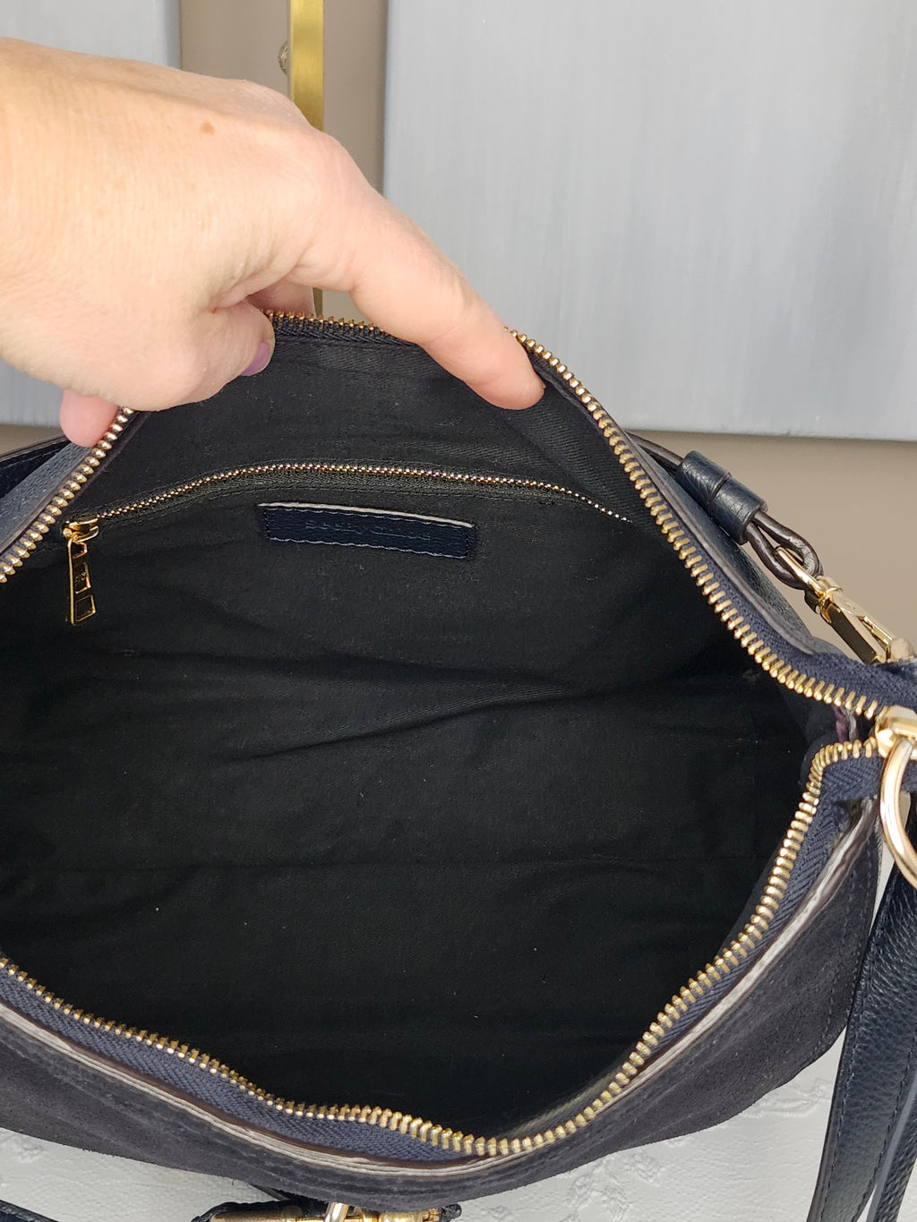 SEE BY CHLOE Joan Suede and Textured Leather 2 Way Bag In Black