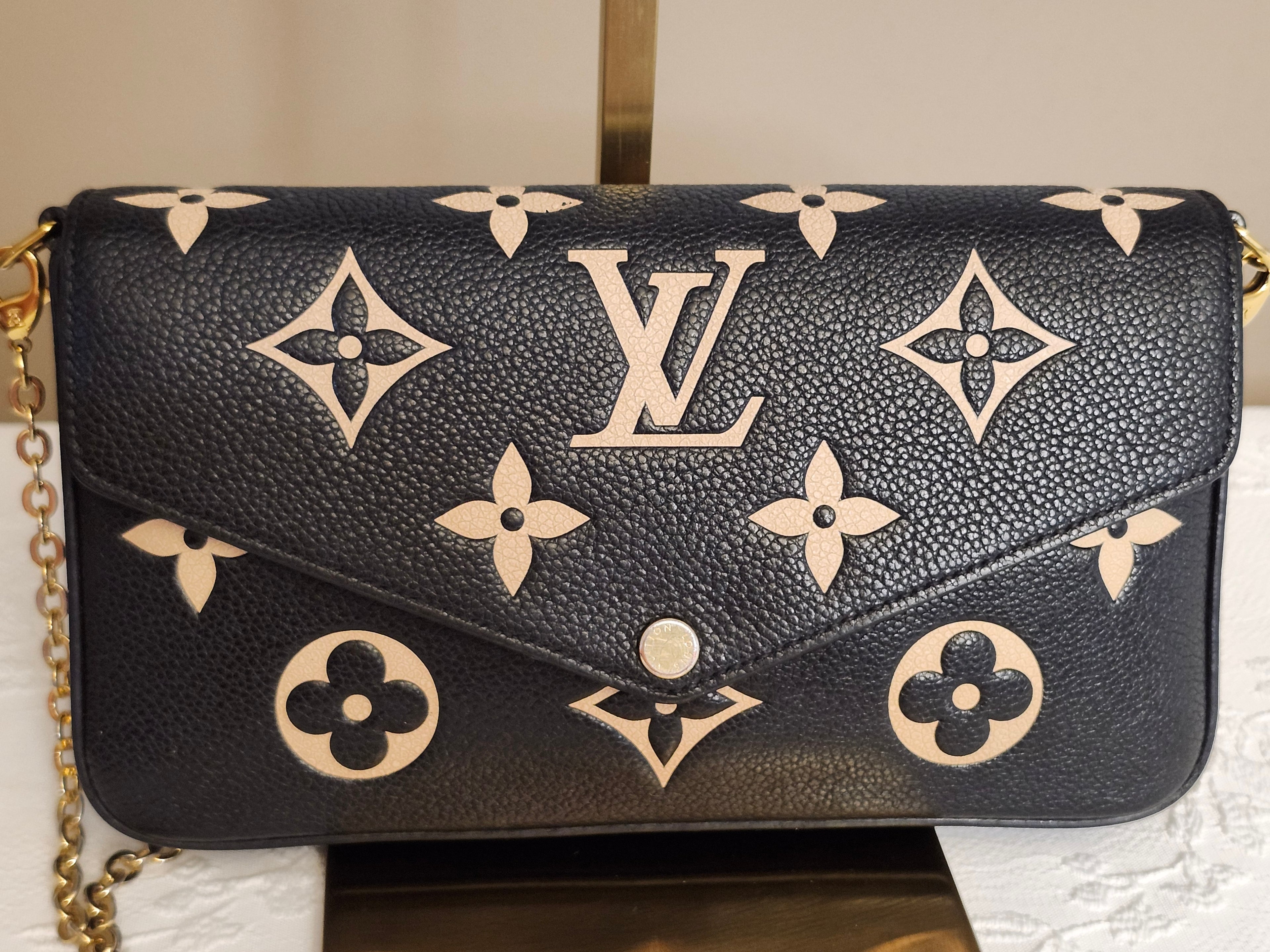 Louis Vuitton Monogram Empreinte Pochette Felicie Bag on Chain with Dustbag