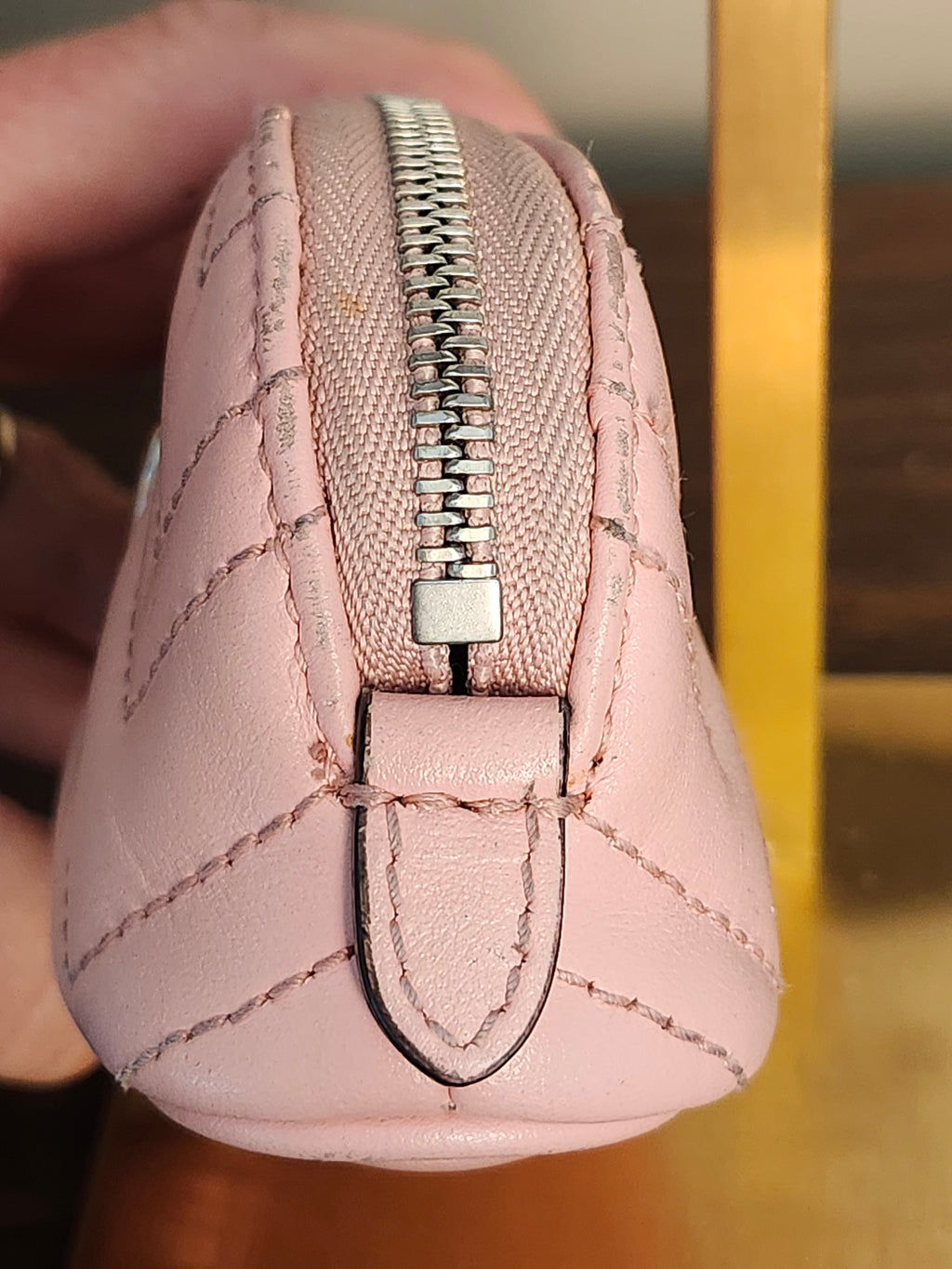Gucci Calfskin Quilted Matelasse Marmont GG Marmont Key Pouch in Wild Rose