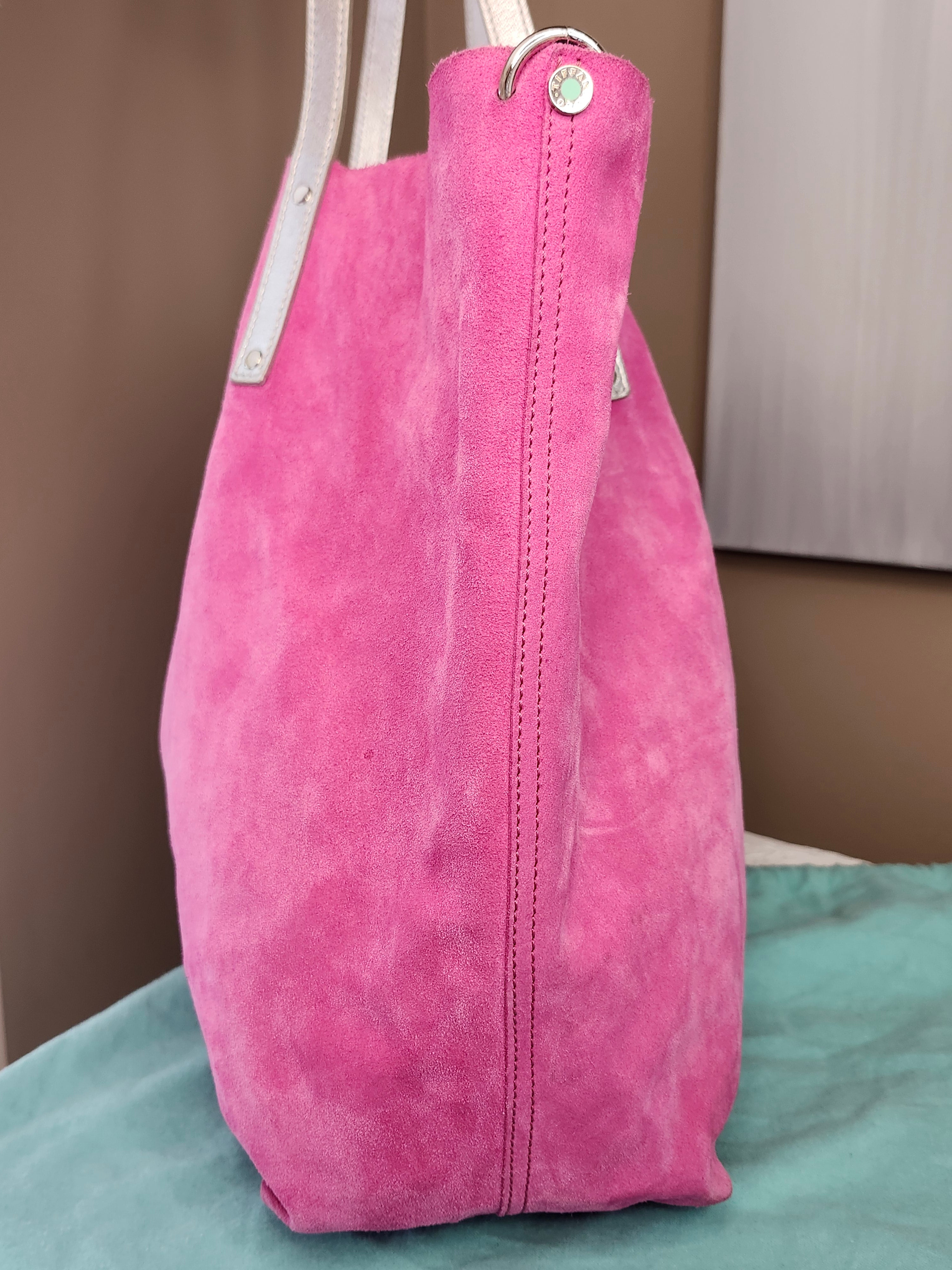 Tiffany & Co. Reversible Tote Bag in Pink Suede and Silver