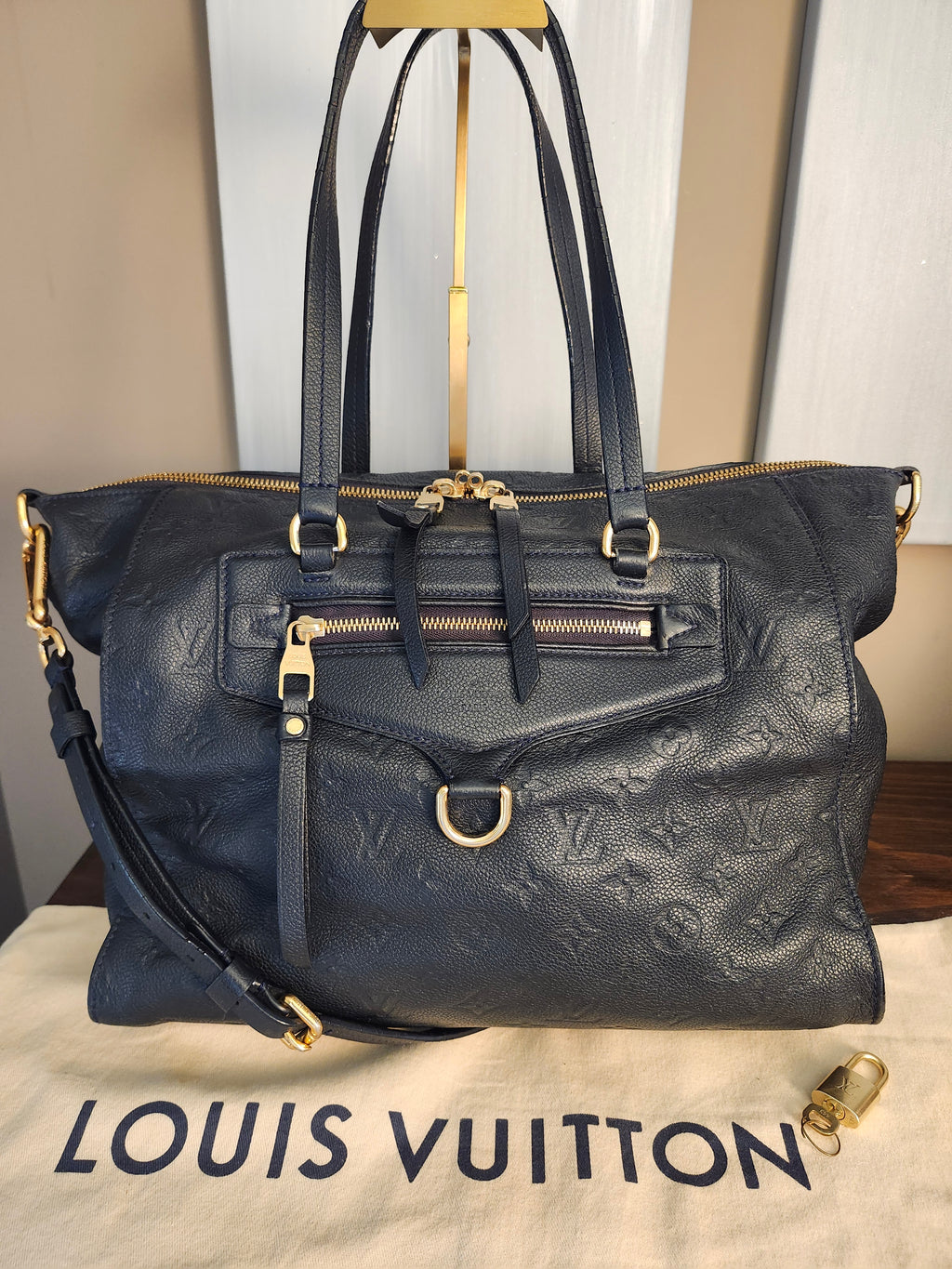Louis Vuitton Lumineuse PM Monogram Empreinte Bleu Infini with Dustbag and Lock