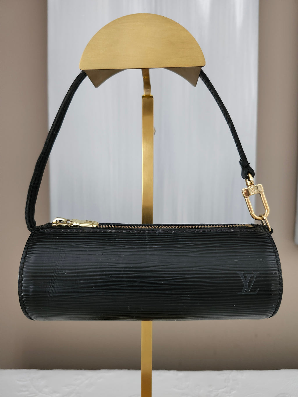 Louis Vuitton Epi Mini Papillion  Pochette in Black with Brass Hardware
