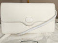 Gucci White Micro GG Leather 2 Way Women's (Clutch/Shoulder) Bag