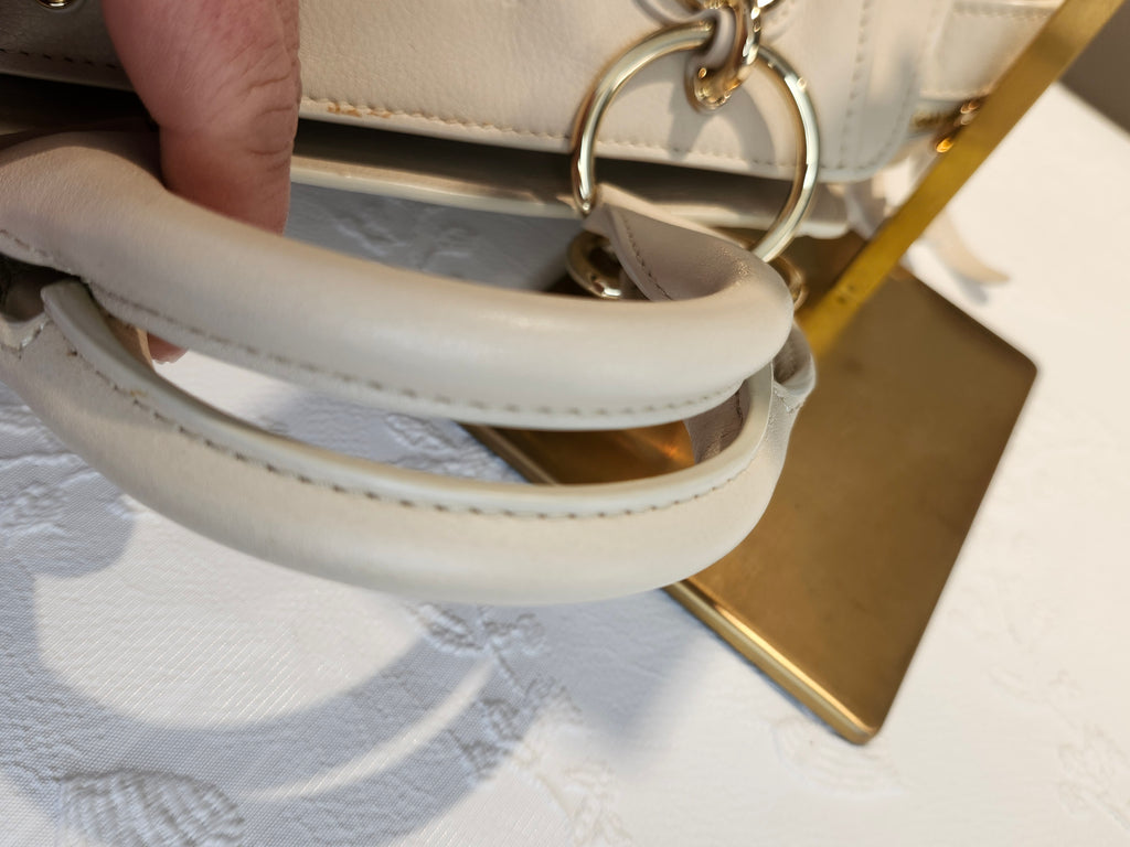See by Chloé Paige Mini Leather 2-way Convertible Hand Bag in Cream
