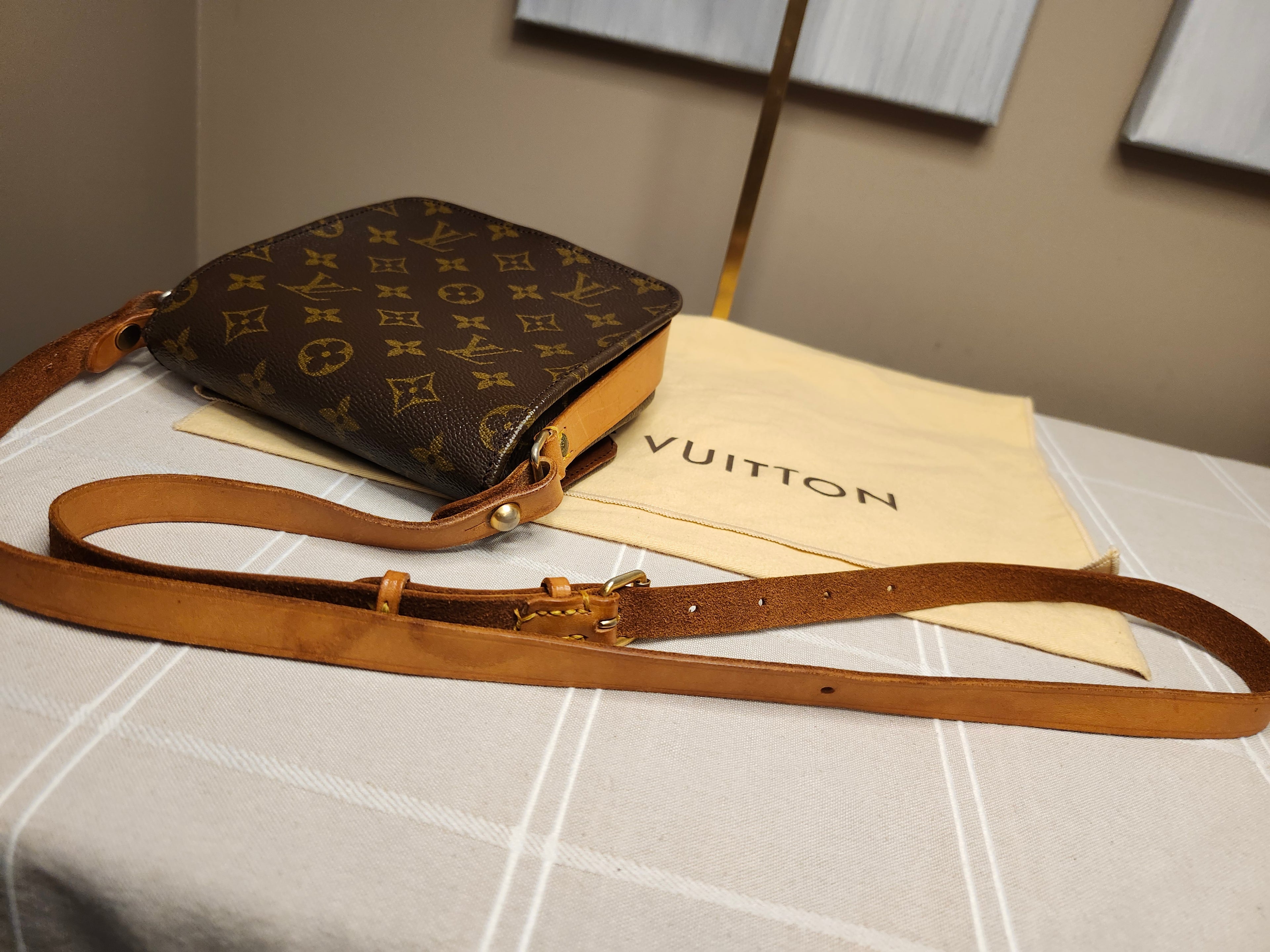 Louis Vuitton Cartouchiere PM Mini Brown and Tan Monogram Adjustable Crossbody Bag