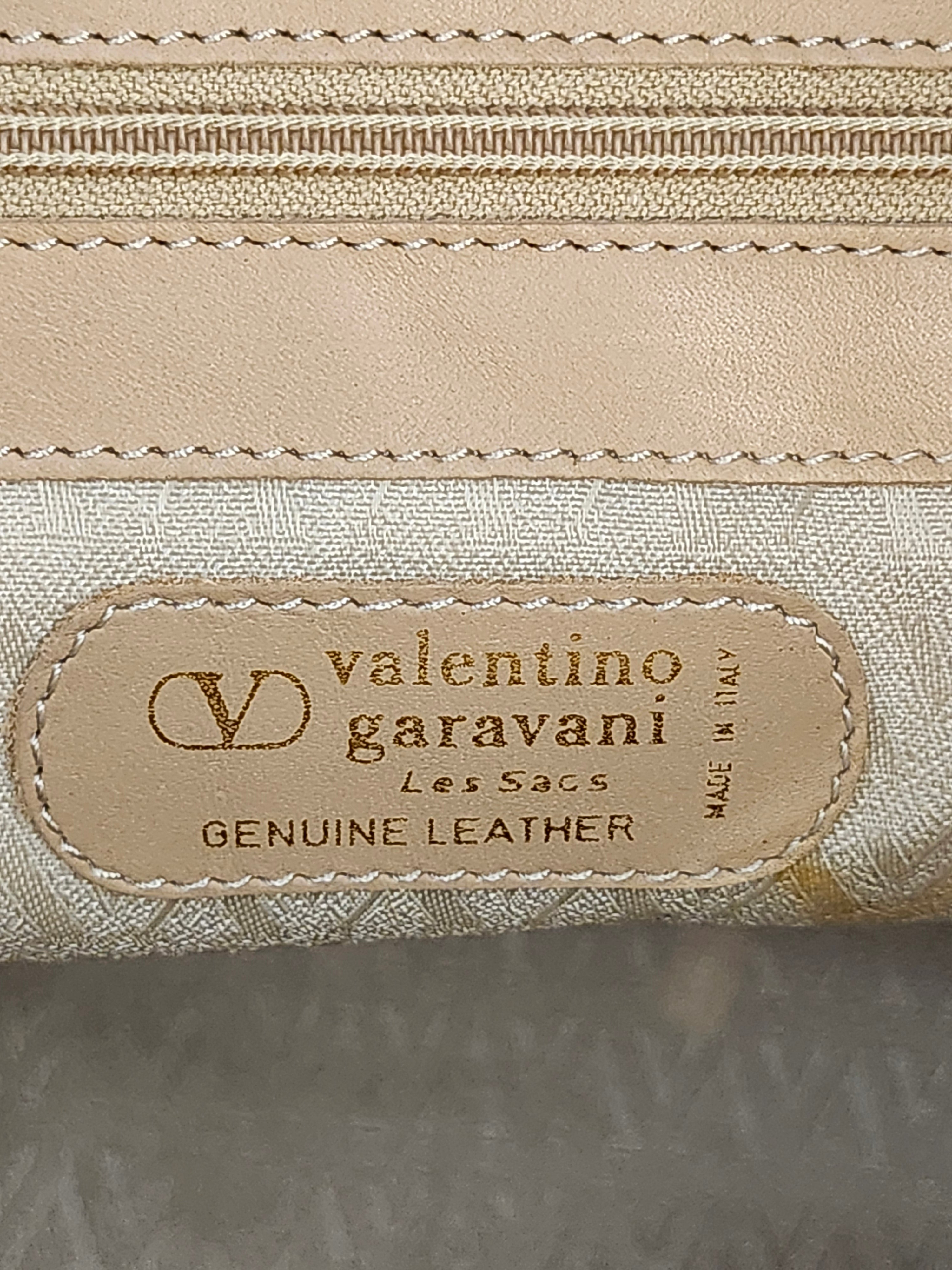 Valentino Garavani Calfskin Leather Tote in Beige
