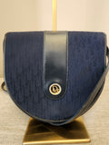 Christian Dior Cannage Trotter Saddle Canvas Bag in Navy
