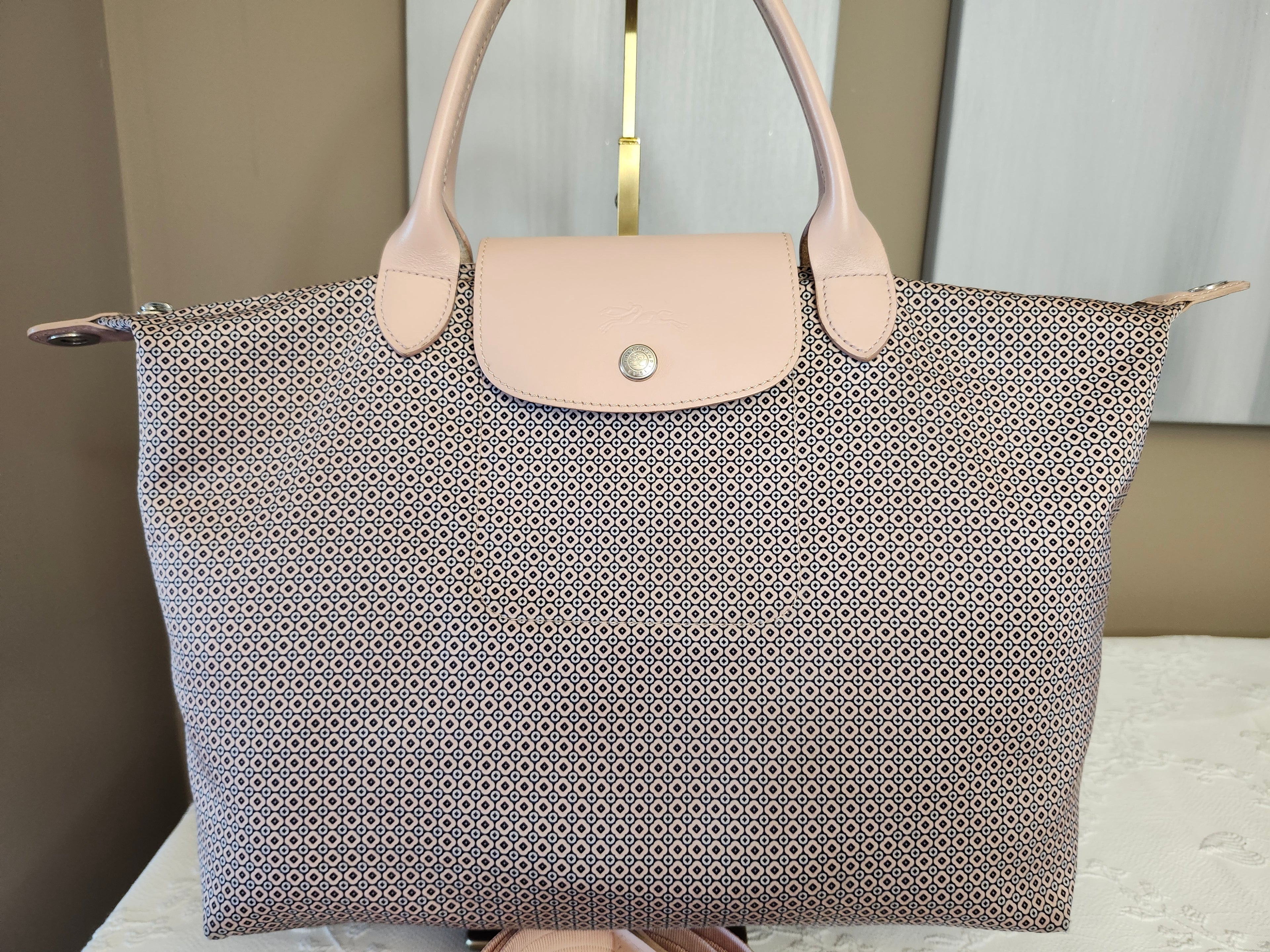 Longchamp Le Pliage Limited Edition Dandy Printed Large Two Way Convertible Top Handle Tote Bag