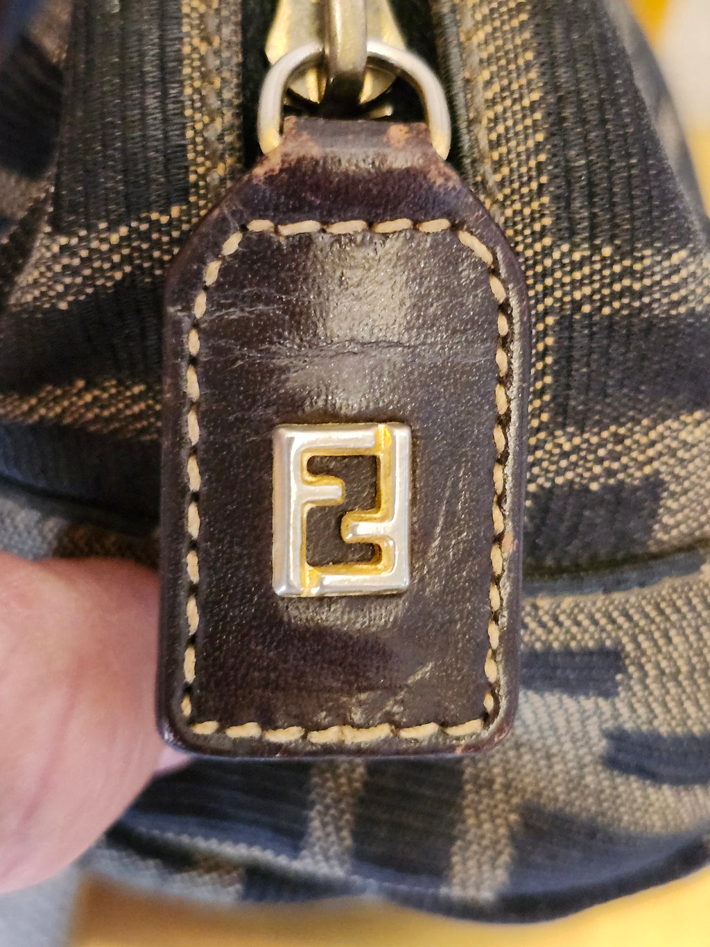 Fendi Zucca FF Canvas Mini Pouch Clutch Cosmetic Bag