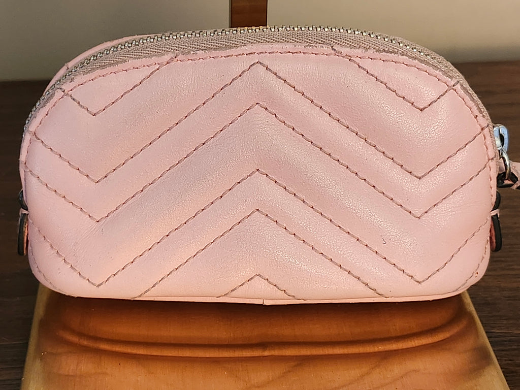 Gucci Calfskin Quilted Matelasse Marmont GG Marmont Key Pouch in Wild Rose