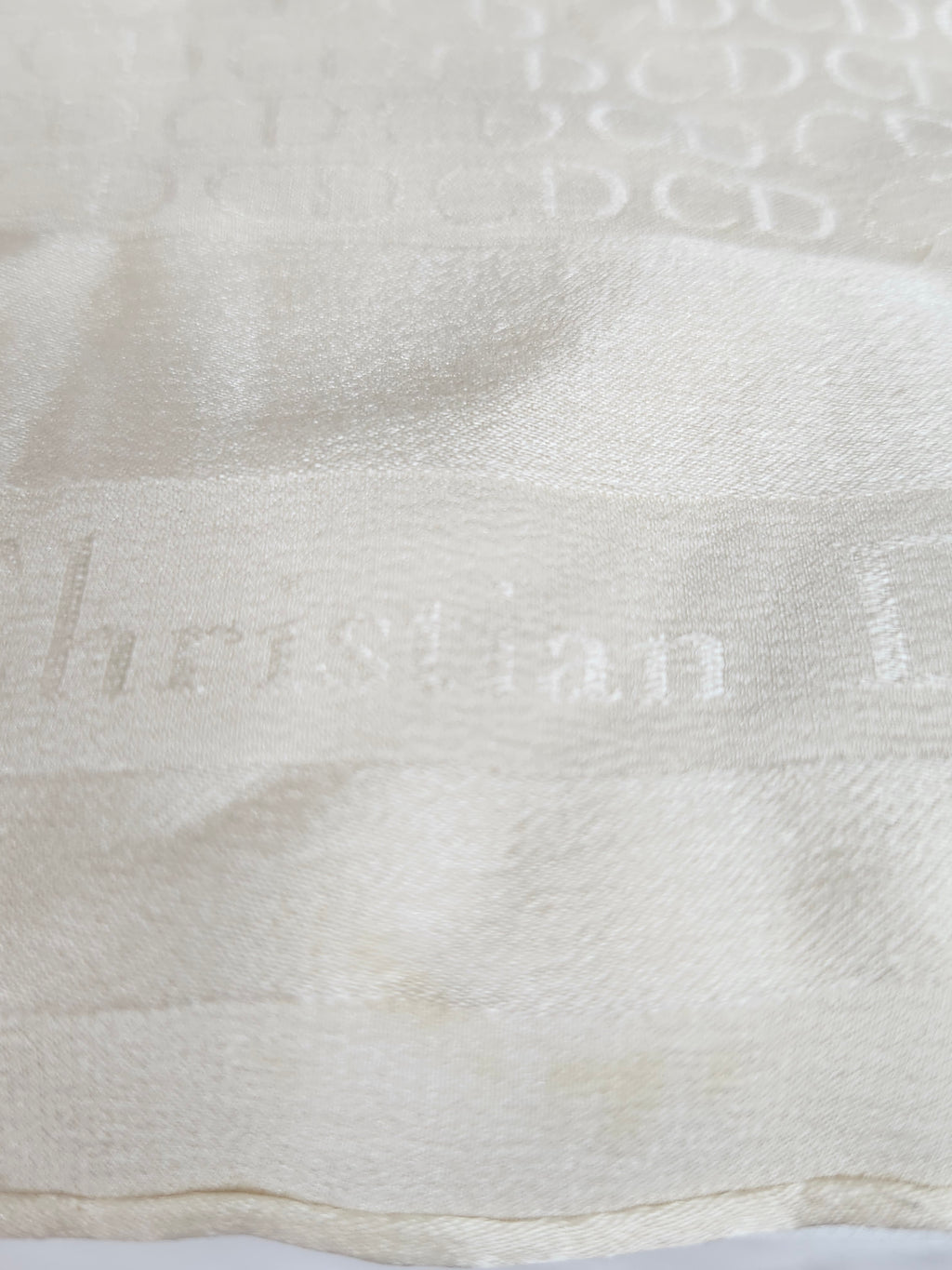 Christian Dior Silk Trotter Print Scarf in Cream