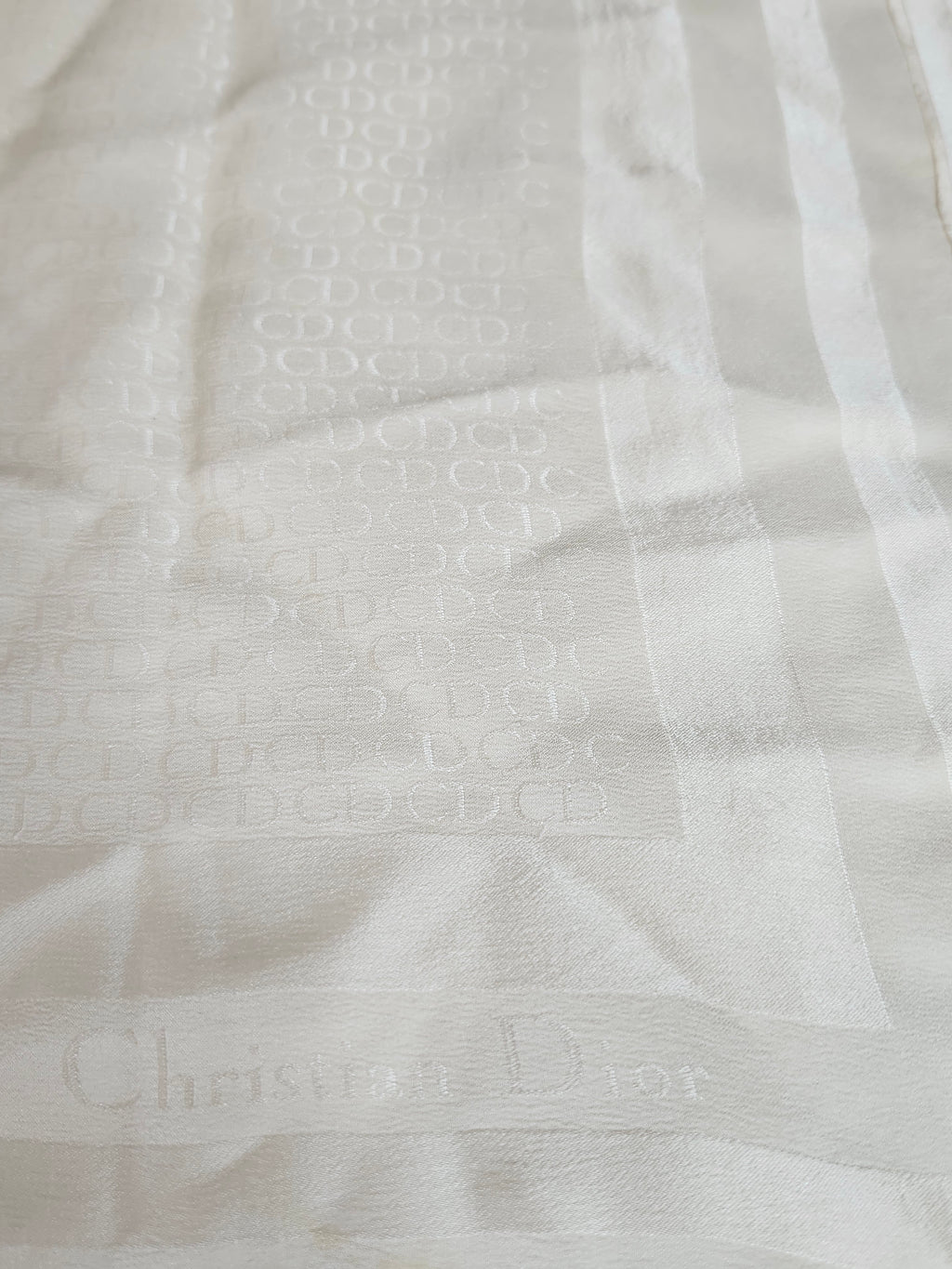 Christian Dior Silk Trotter Print Scarf in Cream