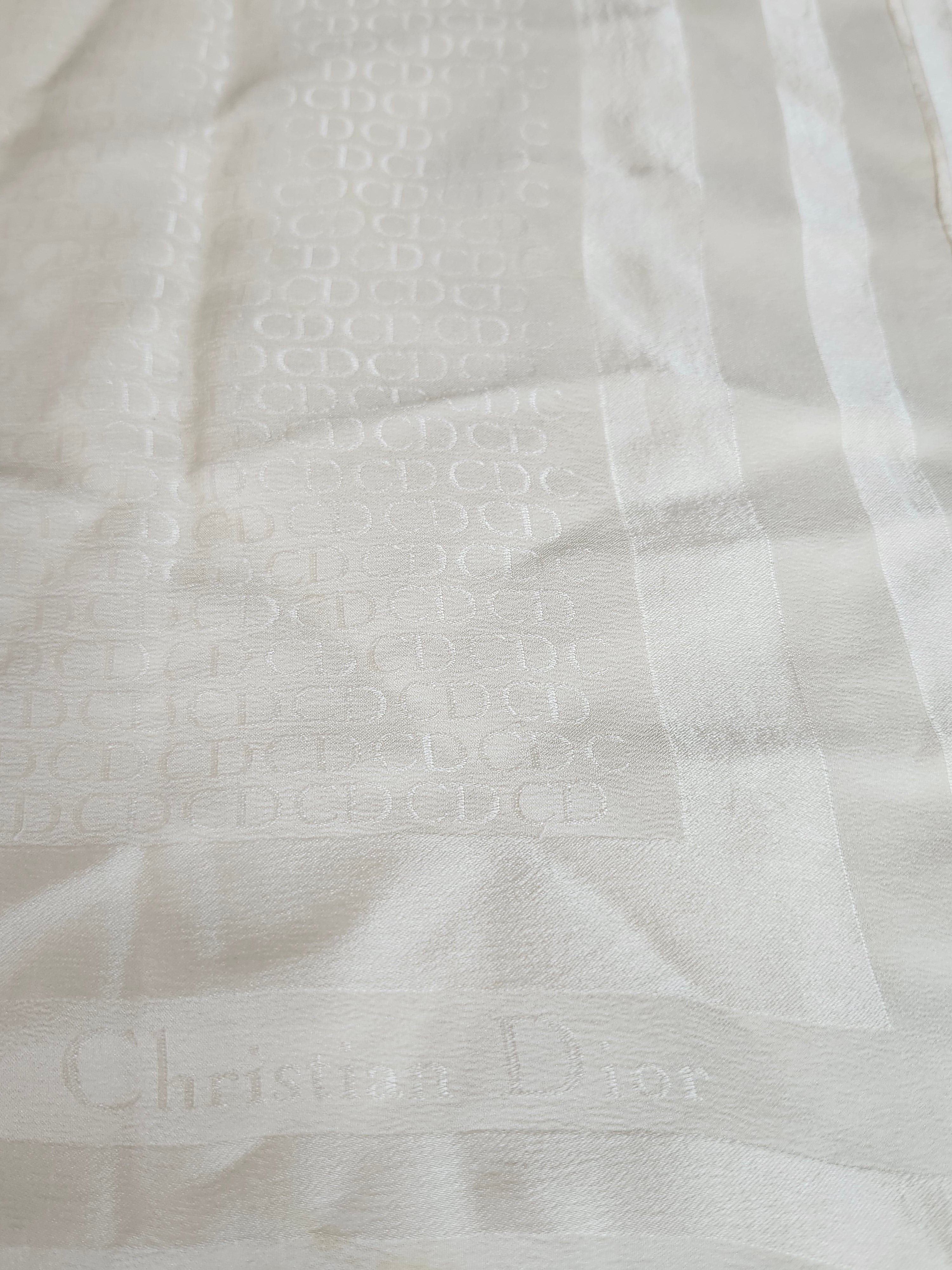 Christian Dior Silk Trotter Print Scarf in Cream