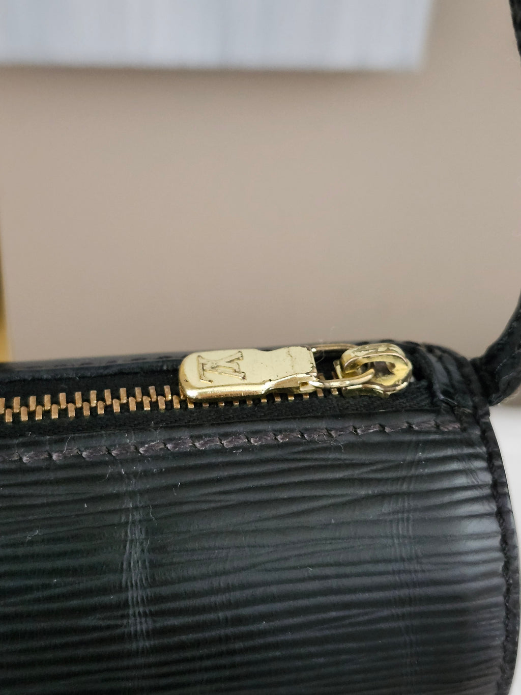 Louis Vuitton Epi Mini Papillion  Pochette in Black with Brass Hardware
