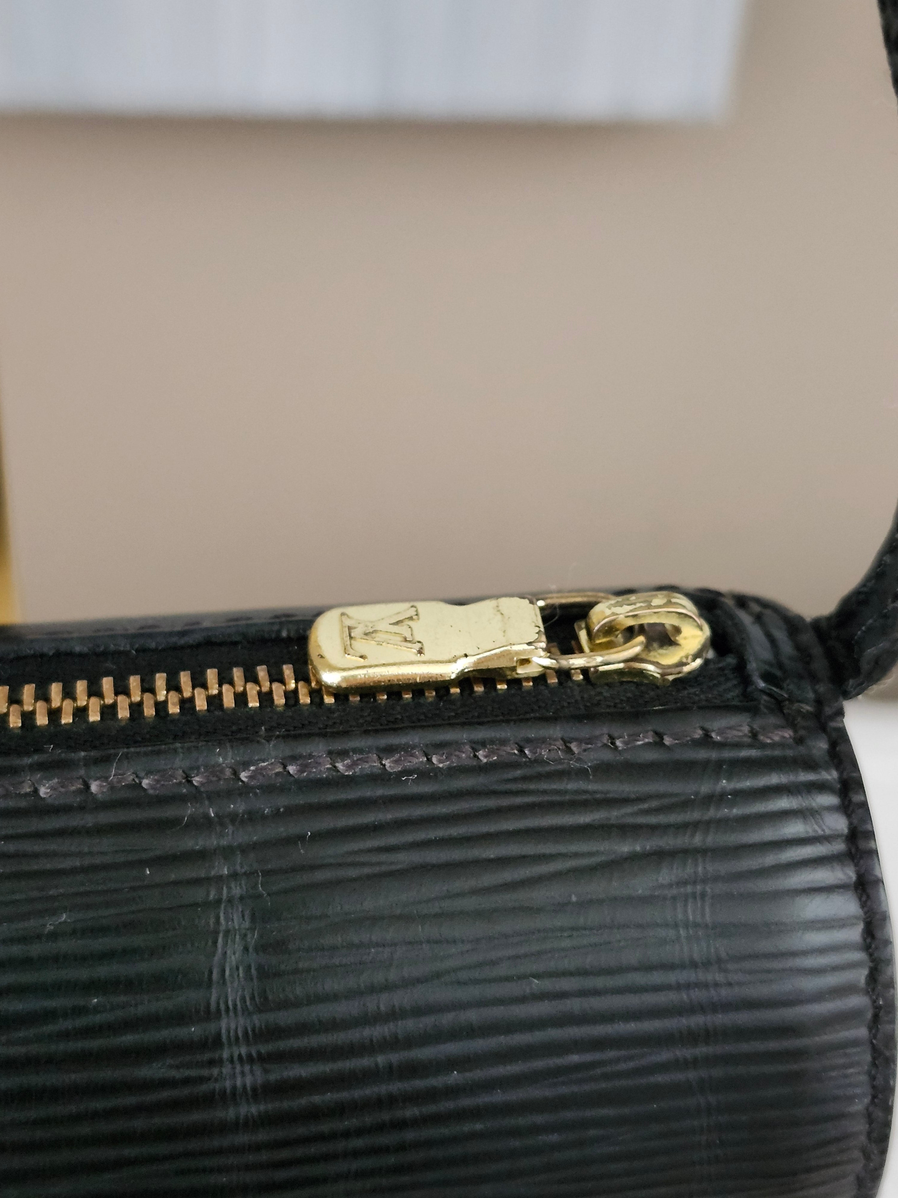 Louis Vuitton Epi Mini Papillion  Pochette in Black with Brass Hardware