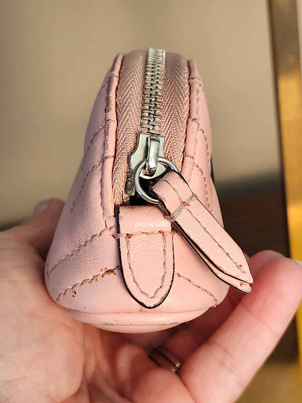 Gucci Calfskin Quilted Matelasse Marmont GG Marmont Key Pouch in Wild Rose